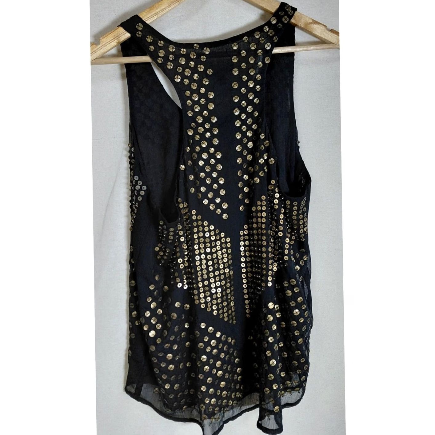 Express Express Studded Tank Top Black Solid Knit Size L Size L / US 10 / IT 46 - 2 Thumbnail