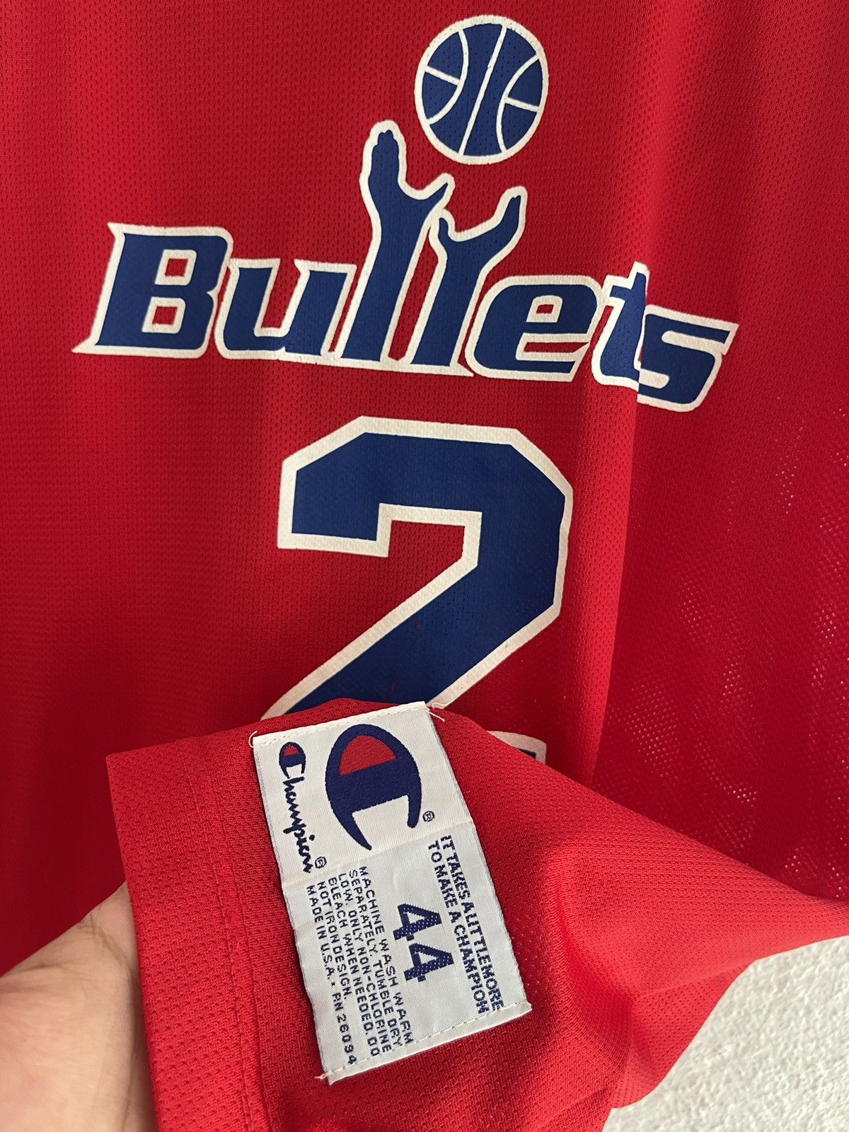 Champion × NBA Vintage Champion Chris Webber NBA Bullets Jersey Size US L / EU 52-54 / 3 - 3 Thumbnail