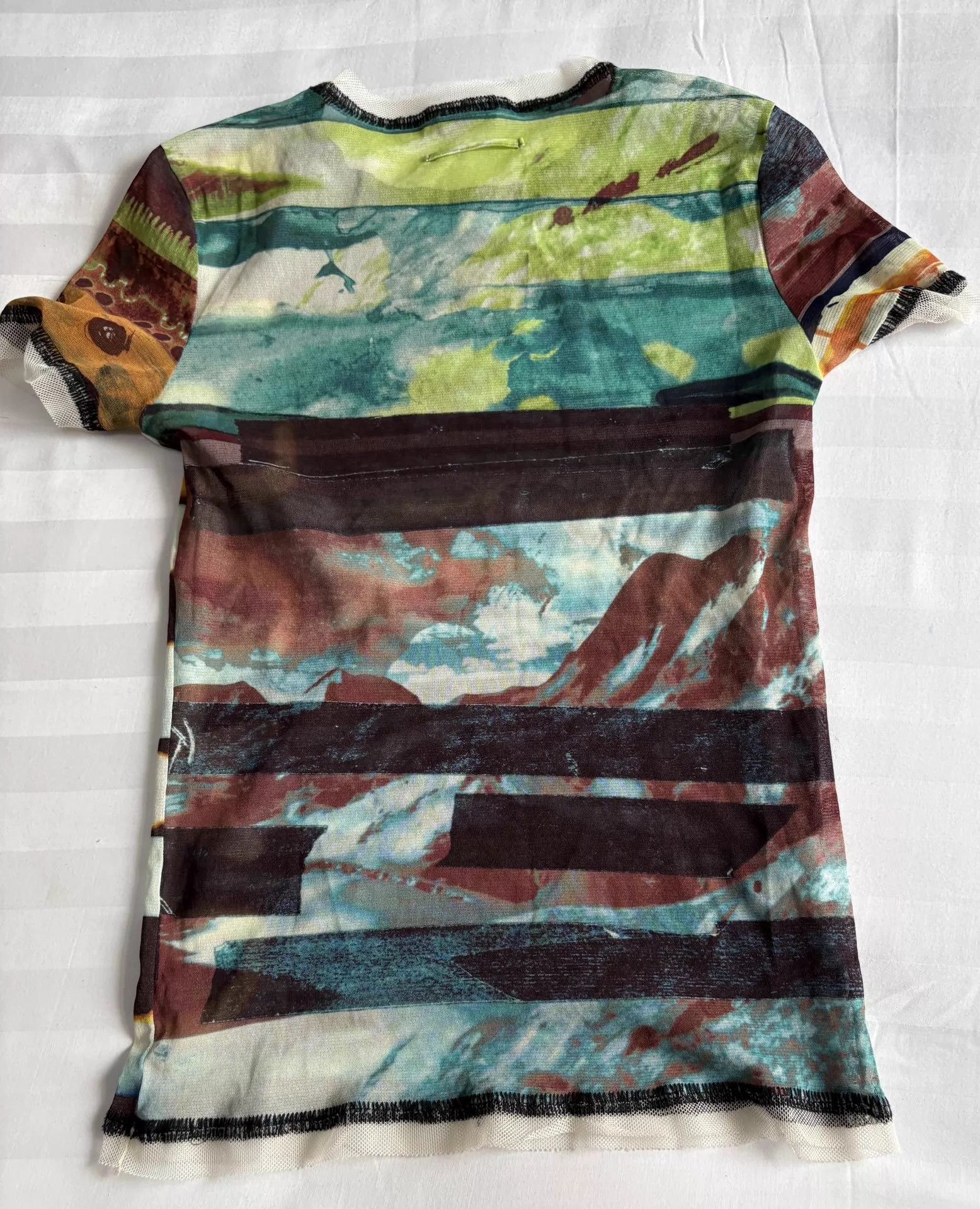Jean Paul Gaultier JPG vintage psychedelic tulle short sleeve 48 raw top Size XL / US 12-14 / IT 48-50 - 8 Thumbnail