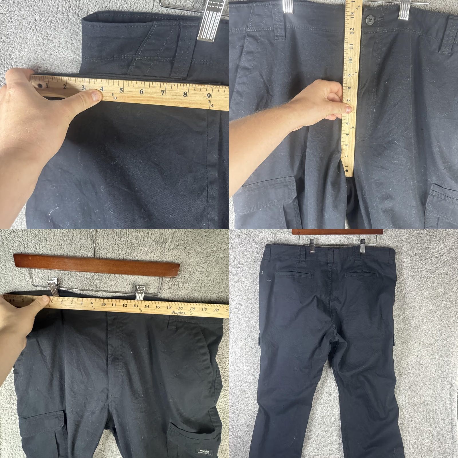 Wrangler Wrangler Cargo Pants Mens 42x30 Black Relaxed Fit Stretch Canvas Workwear Casual Size US 42 / EU 58 - 8 Thumbnail