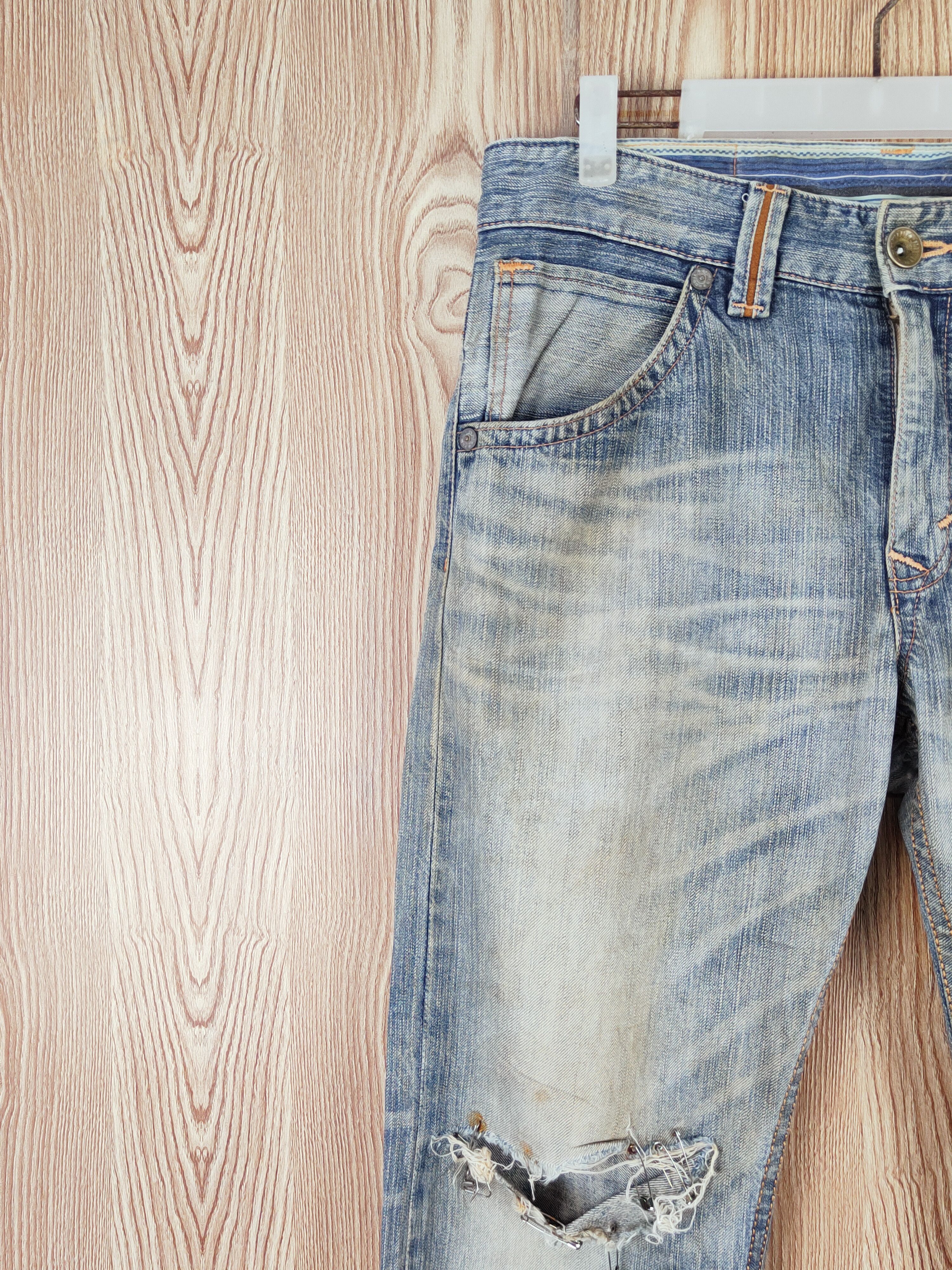Edwin Edwin Blue Faded Distressed Ripped Jeans #W507 Size US 32 / EU 48 - 3 Thumbnail