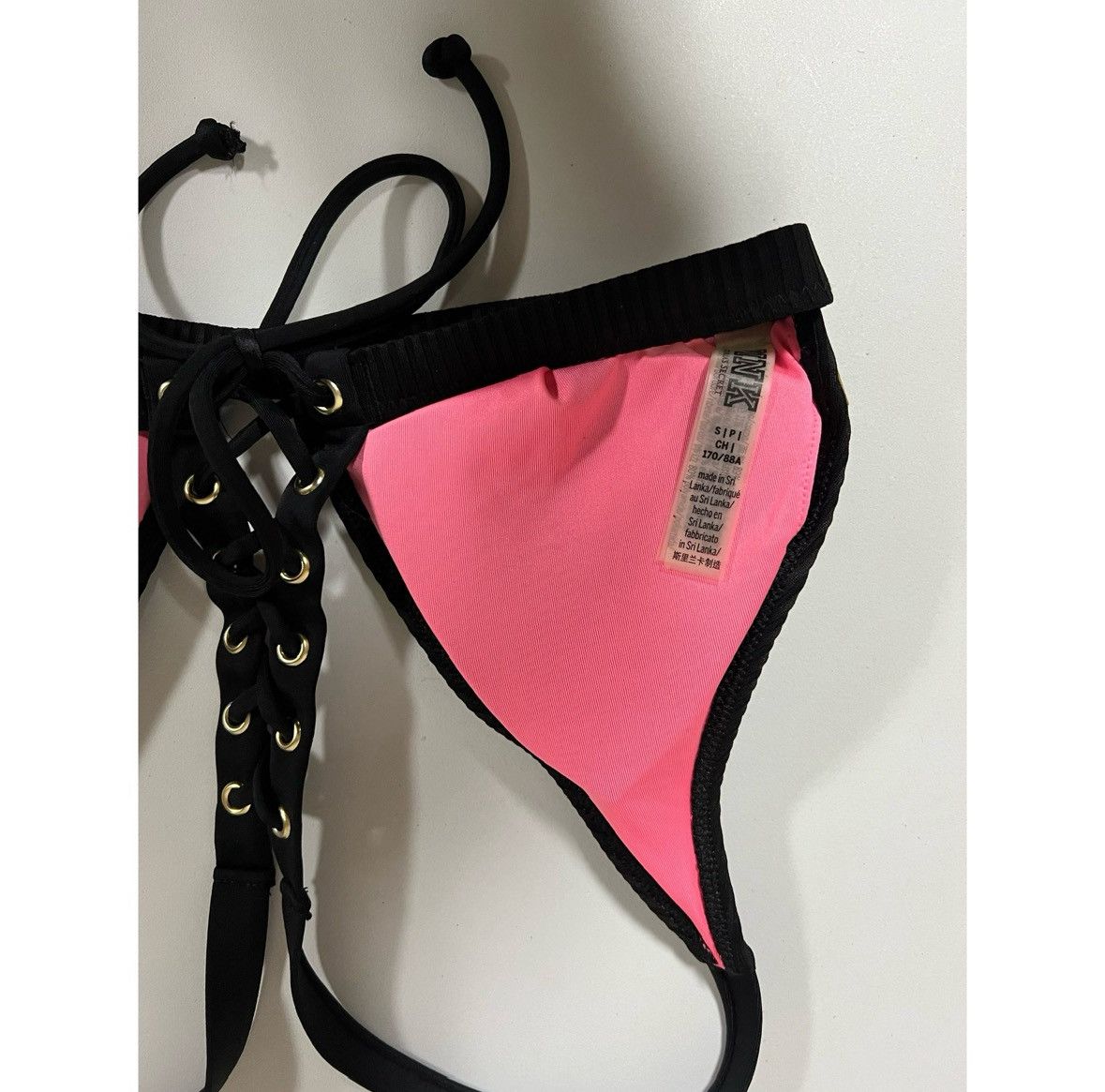 Victoria's Secret Black Ribbed Bikini Top Swimwear Bathing Suit Size S 🖤 #swim Size S / US 4 / IT 40 - 4 Thumbnail