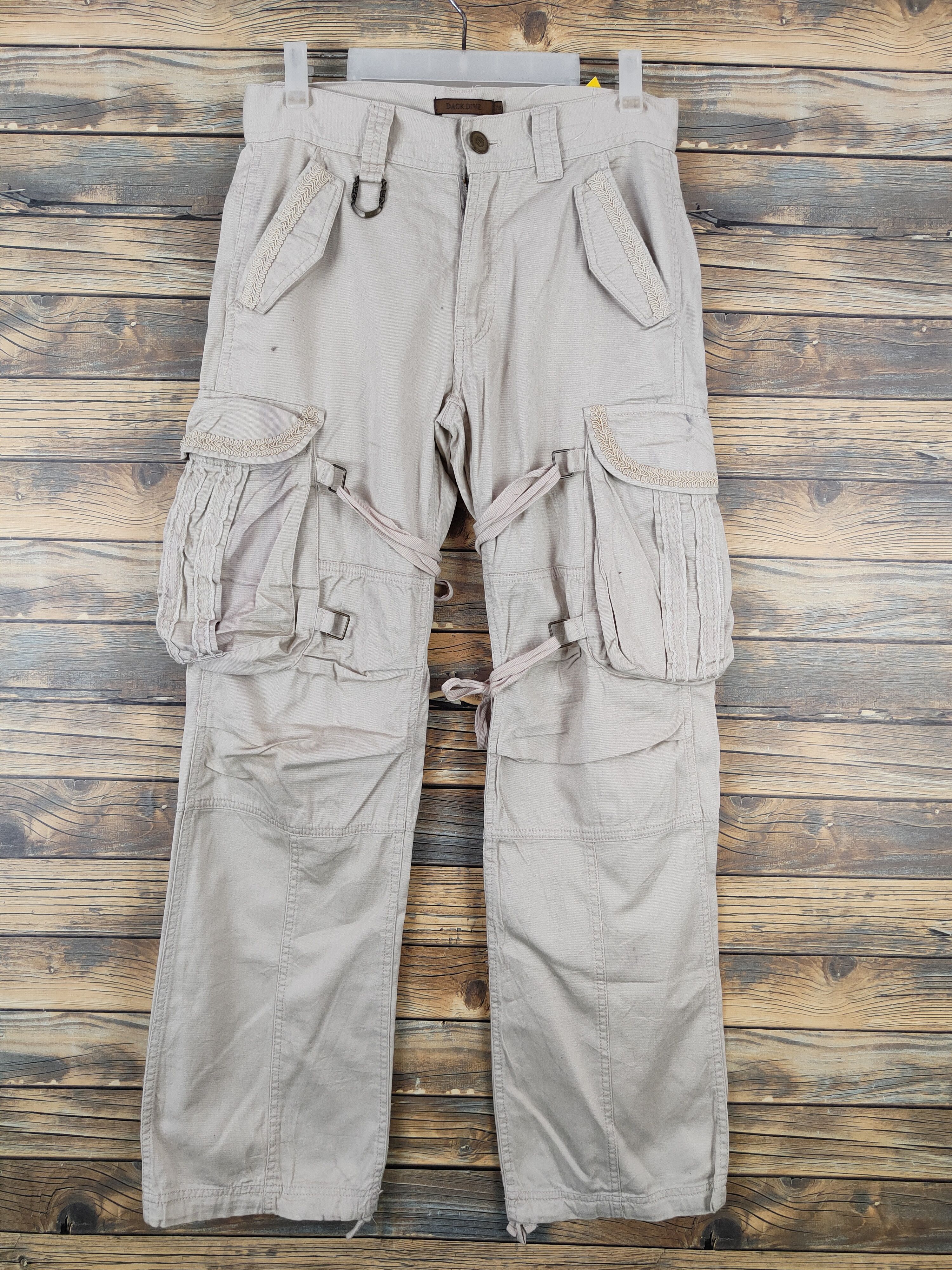 Japanese Brand DL Dack Dive Cream Multipocket Tactical Cargo Pants #W1009 Size US 30 / EU 46 - 1 Thumbnail