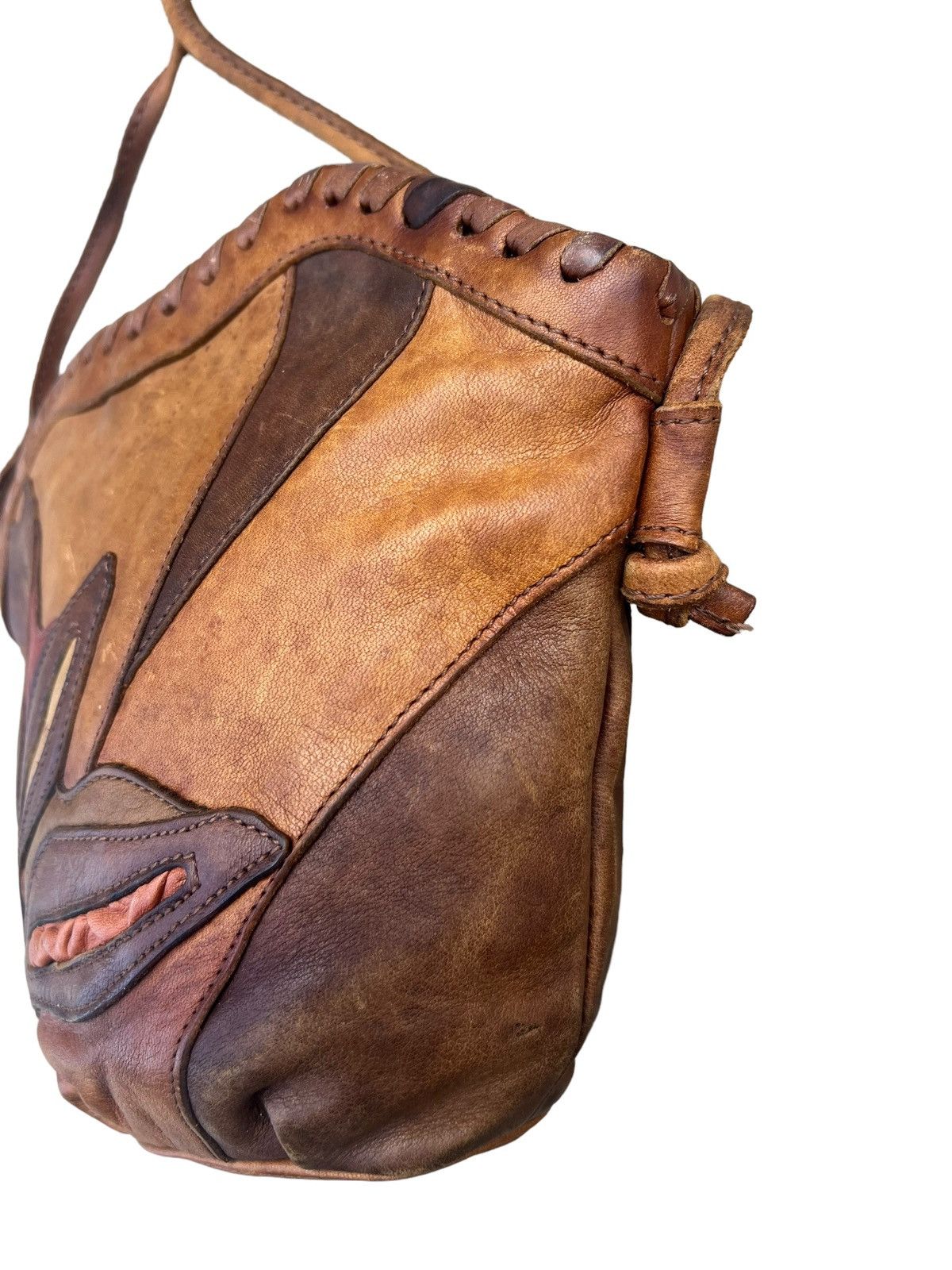 Leather Vintage Ibiza Japan Patina Leather Patchwork Mini Bag Size ONE SIZE - 9 Thumbnail