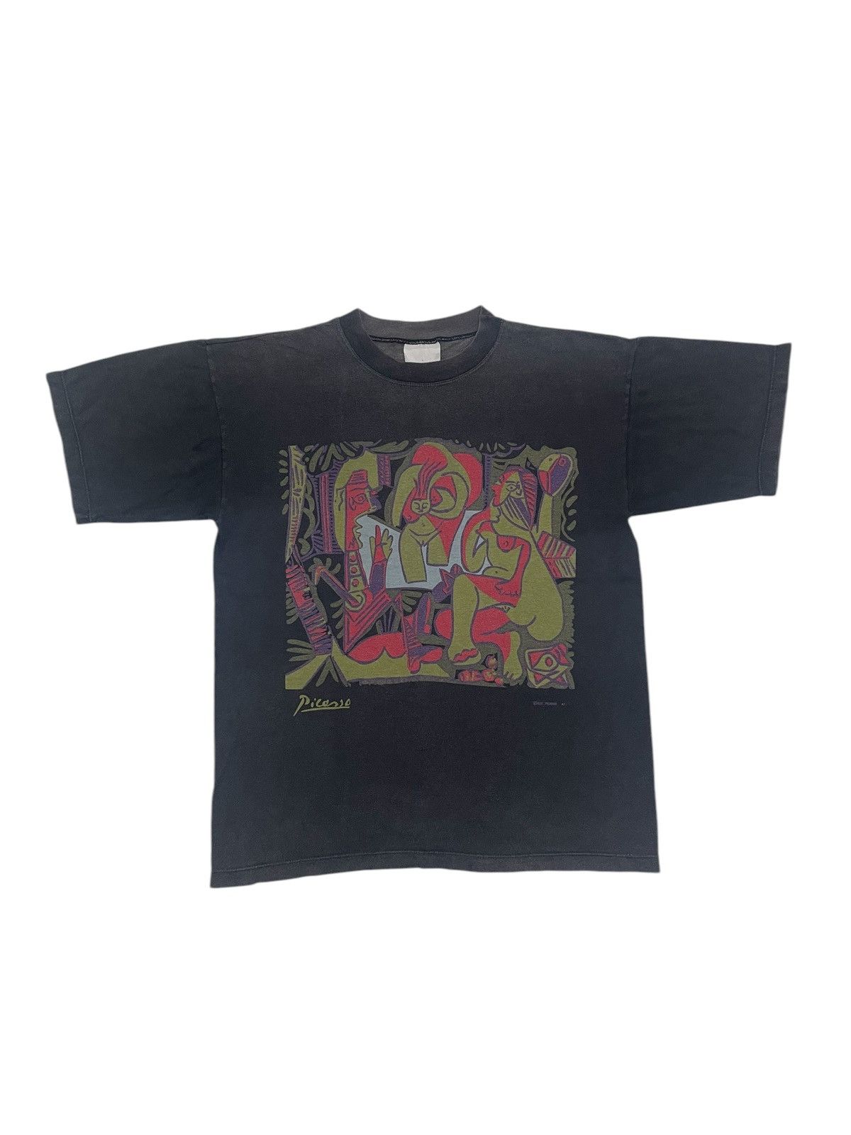 POP MAGAZINE × Vintage Vintage 90s PICASSO Sunfaded T-shirt Size US M / EU 48-50 / 2 - 1 Thumbnail