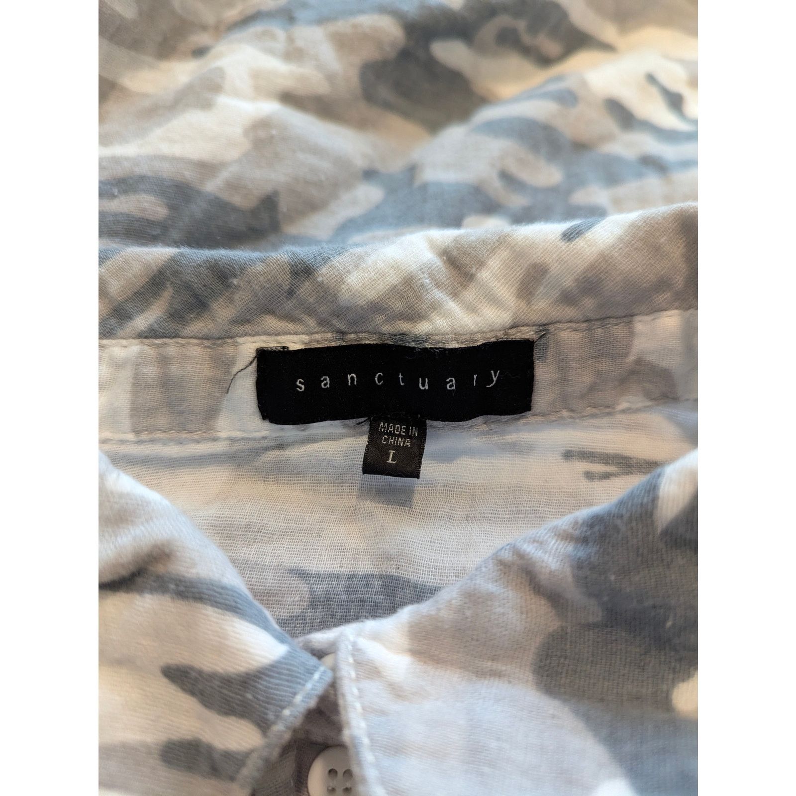 Sanctuary Sanctuary Lead Camo Tomboy Shirt Grey Roll Tab Sleeve Shirt Size L / US 10 / IT 46 - 3 Thumbnail