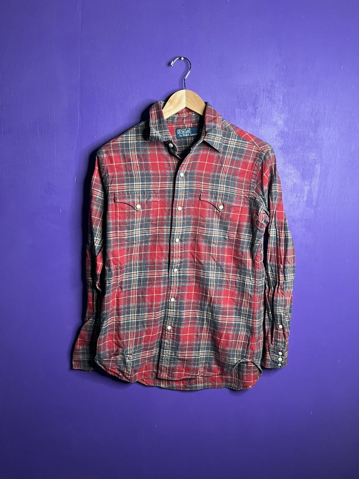 Polo Ralph Lauren × Vintage Vintage 90s Polo Ralph Lauren western plaid pearl snap Size US M / EU 48-50 / 2 - 1 Thumbnail