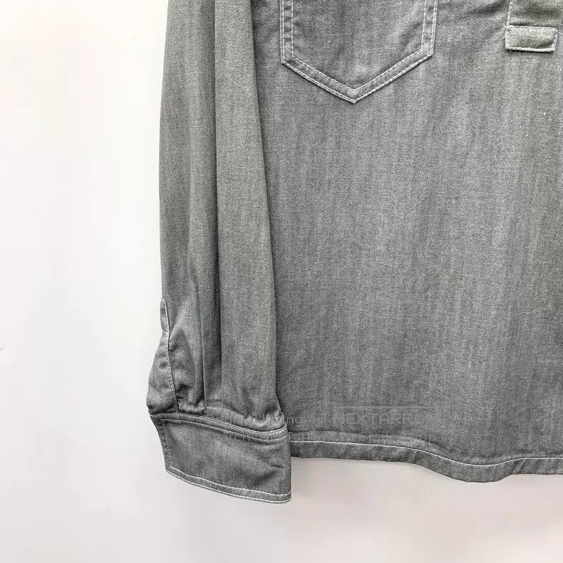 Fendi Fendi 2022 Grey Green Logo Relief Cotton Collar Long Sleev Size XS / US 0-2 / IT 36-38 - 4 Thumbnail