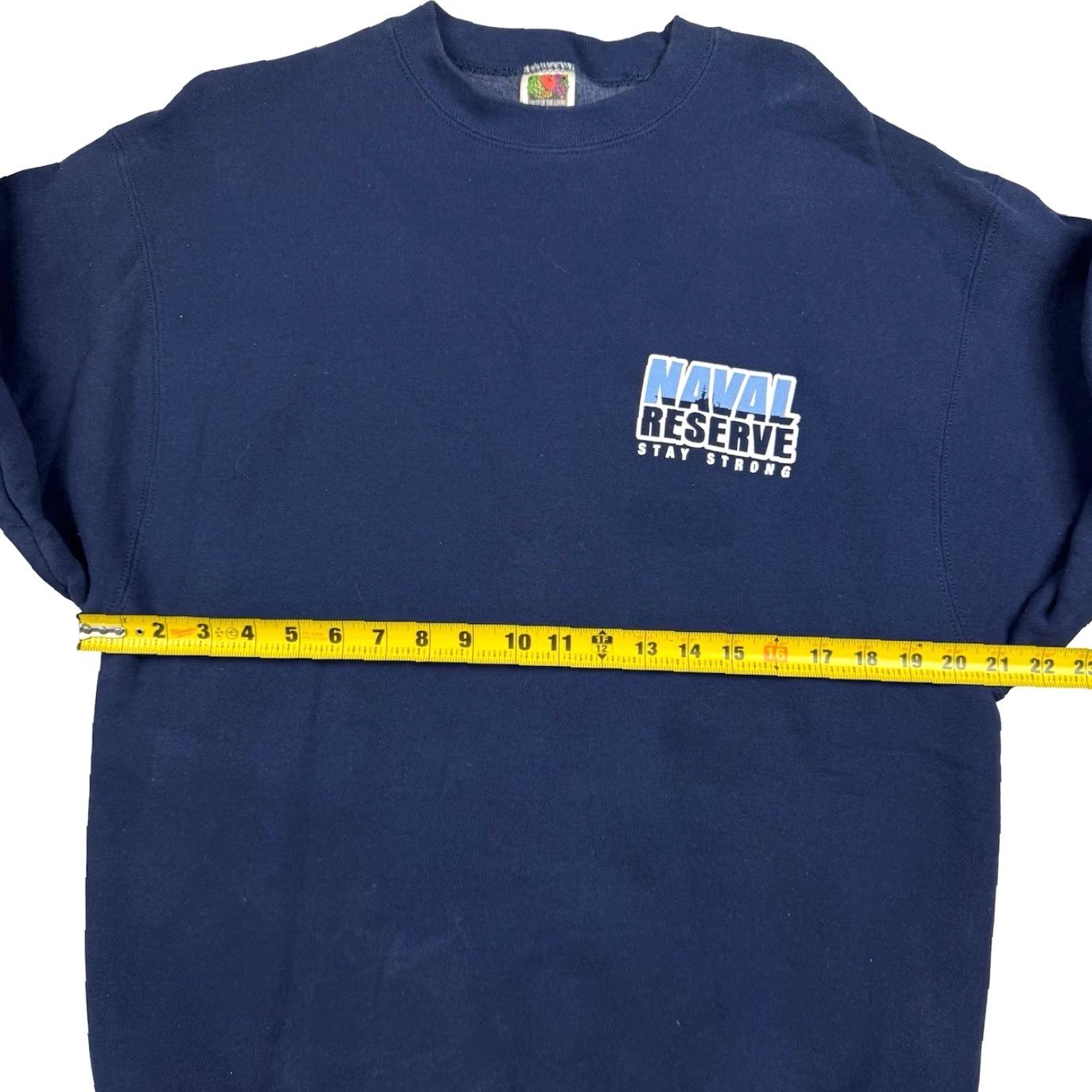 Fruit Of The Loom VTG Naval Reserve Stay Strong Men's L/S T-Shirt BLue • USA • Large Size US L / EU 52-54 / 3 - 5 Thumbnail