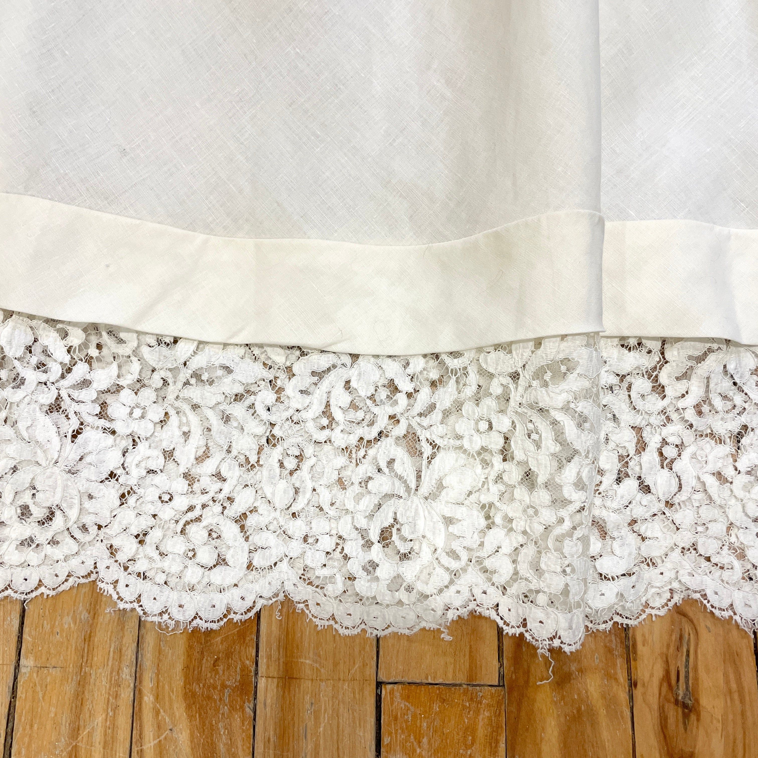 Valentino 90s "Night" By Valentino Vintage Designer Lacy Linen Summer Skirt Made In Italy Size 26" Size 26" / US 2 / IT 38 - 7 Thumbnail