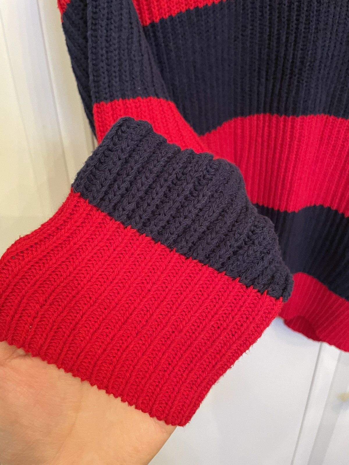 AMI ami Cotton knit sweater navy red Size US M / EU 48-50 / 2 - 3 Thumbnail