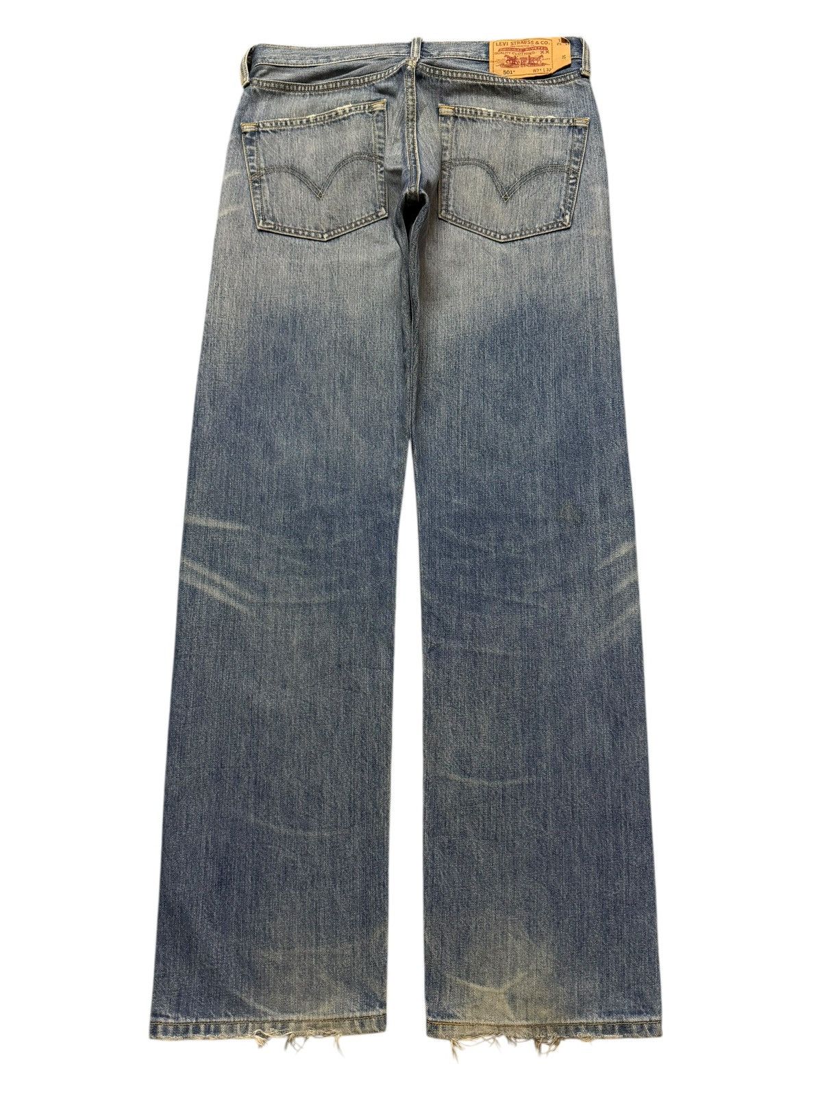 Levi's Vintage 90s Levis 501 Mud Wash Faded Distress Straight Loose Size US 32 / EU 48 - 2 Thumbnail