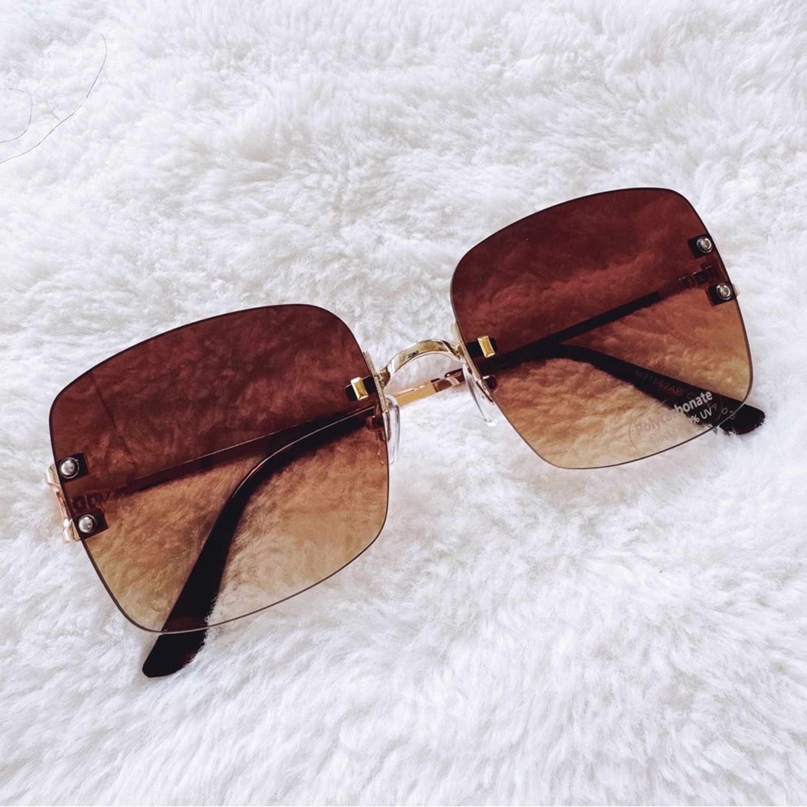 Other Laurel Clear Brown Rimless Sleek Sunglasses Size ONE SIZE - 3 Thumbnail