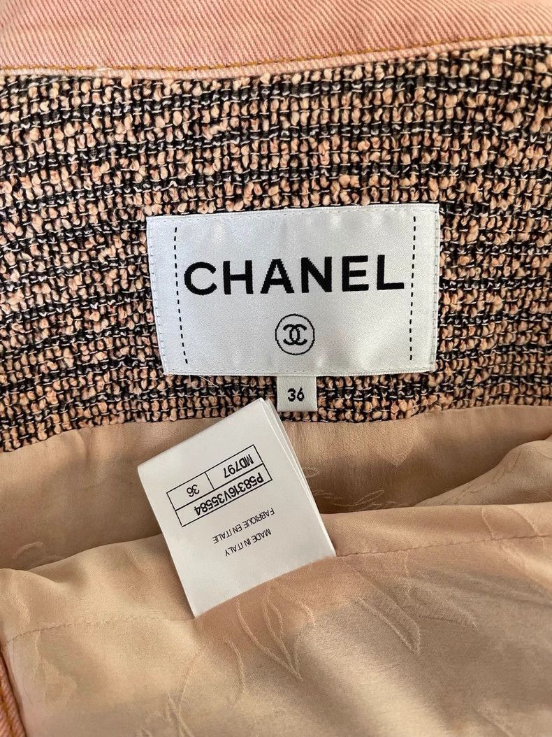 Chanel Chanel Pink denim stitched knitted jacket Size XS / US 0-2 / IT 36-38 - 3 Thumbnail