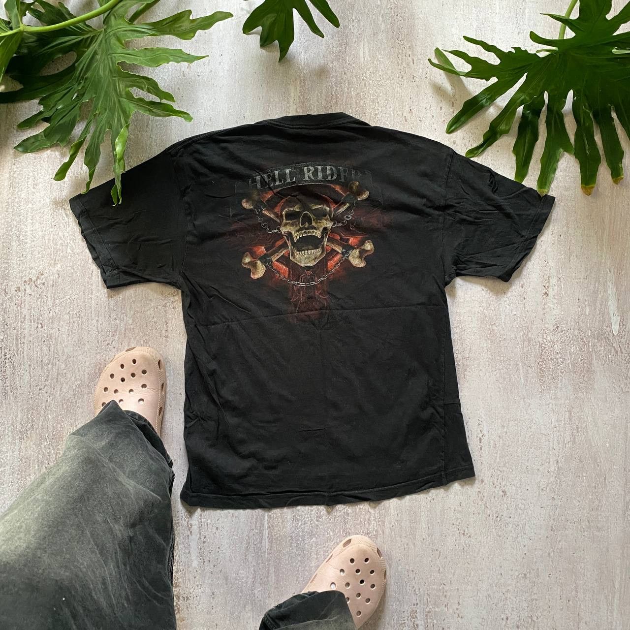 Harley Davidson × Vintage VINTAGE 90S THRASHED AMAZING FADED FLAME BIKER T SHIRT 183 Size US XL / EU 56 / 4 - 2 Thumbnail