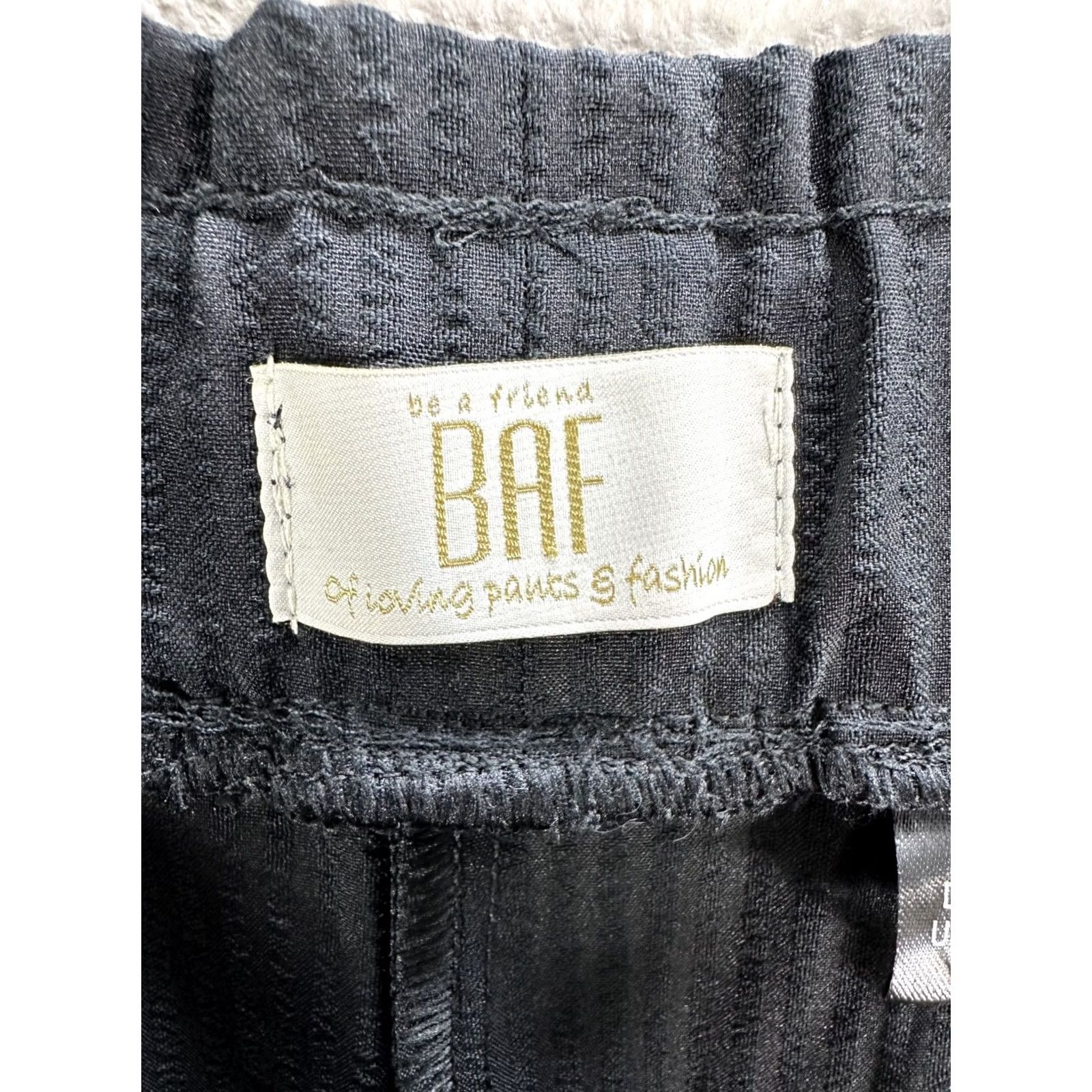 Vintage BAF Black Pull On Cropped Pants High Rise Wide Leg Sz 22 NWT Womens Size 40" / US 18 - 3 Thumbnail