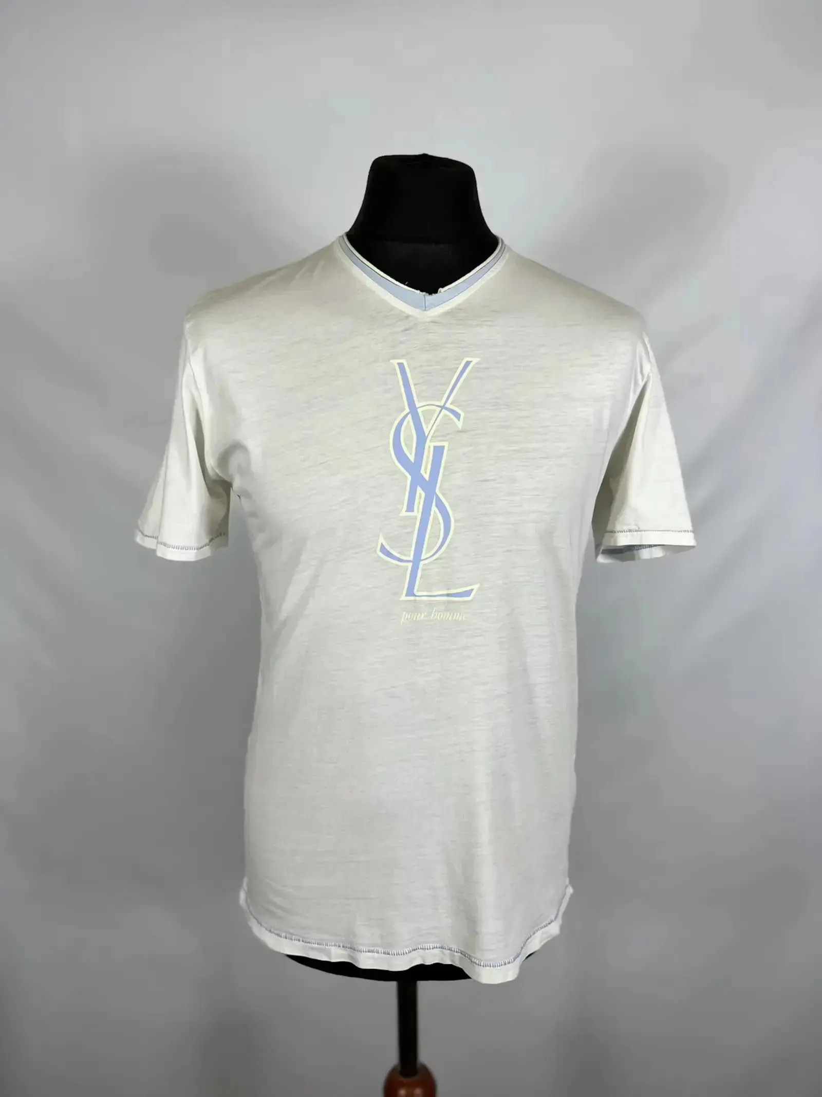 Designer × Vintage × Yves Saint Laurent Yves Saint Laurent big logo T-shirt Size US M / EU 48-50 / 2 - 1 Thumbnail