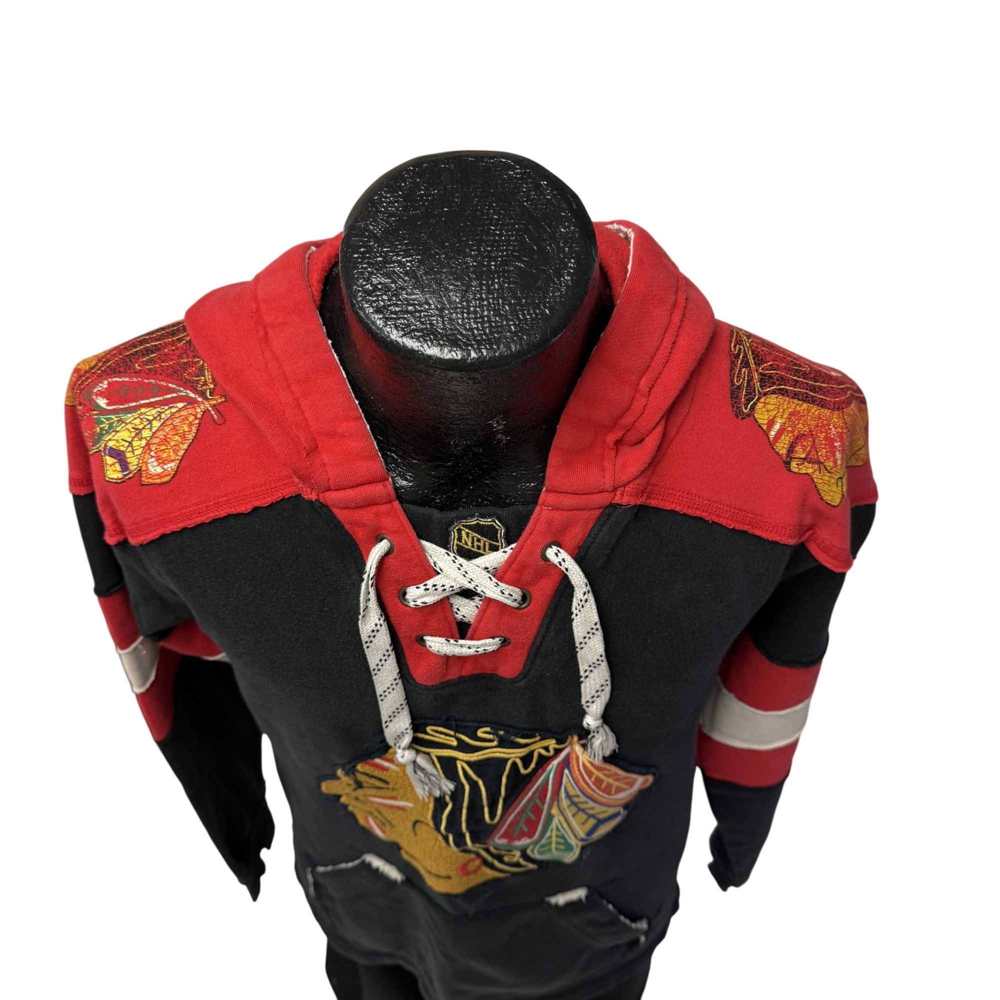 Ccm Vtg CCM NHL Red Black Color Block CHIEFS Pullover Hoodie Size US S / EU 44-46 / 1 - 4 Thumbnail
