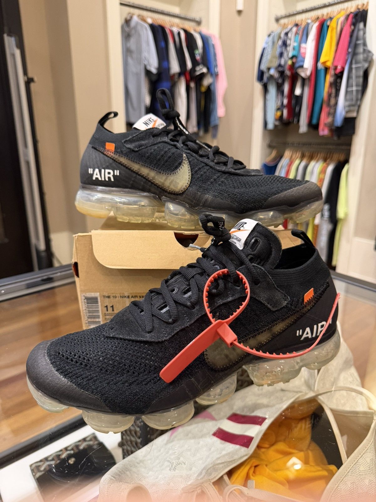 Nike × Off-White Off-White x Nike Air Vapormax ‘Off-white Black’ Size US 11 / EU 44 - 3 Thumbnail