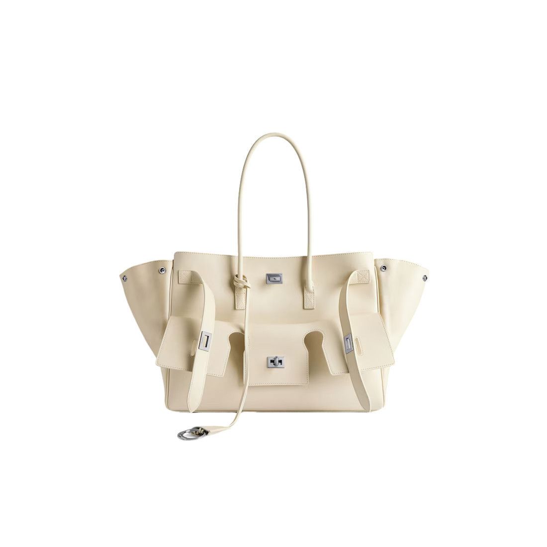 BALENCIAGA Bel Air Medium $5300 Soya Leather Carry All Top H