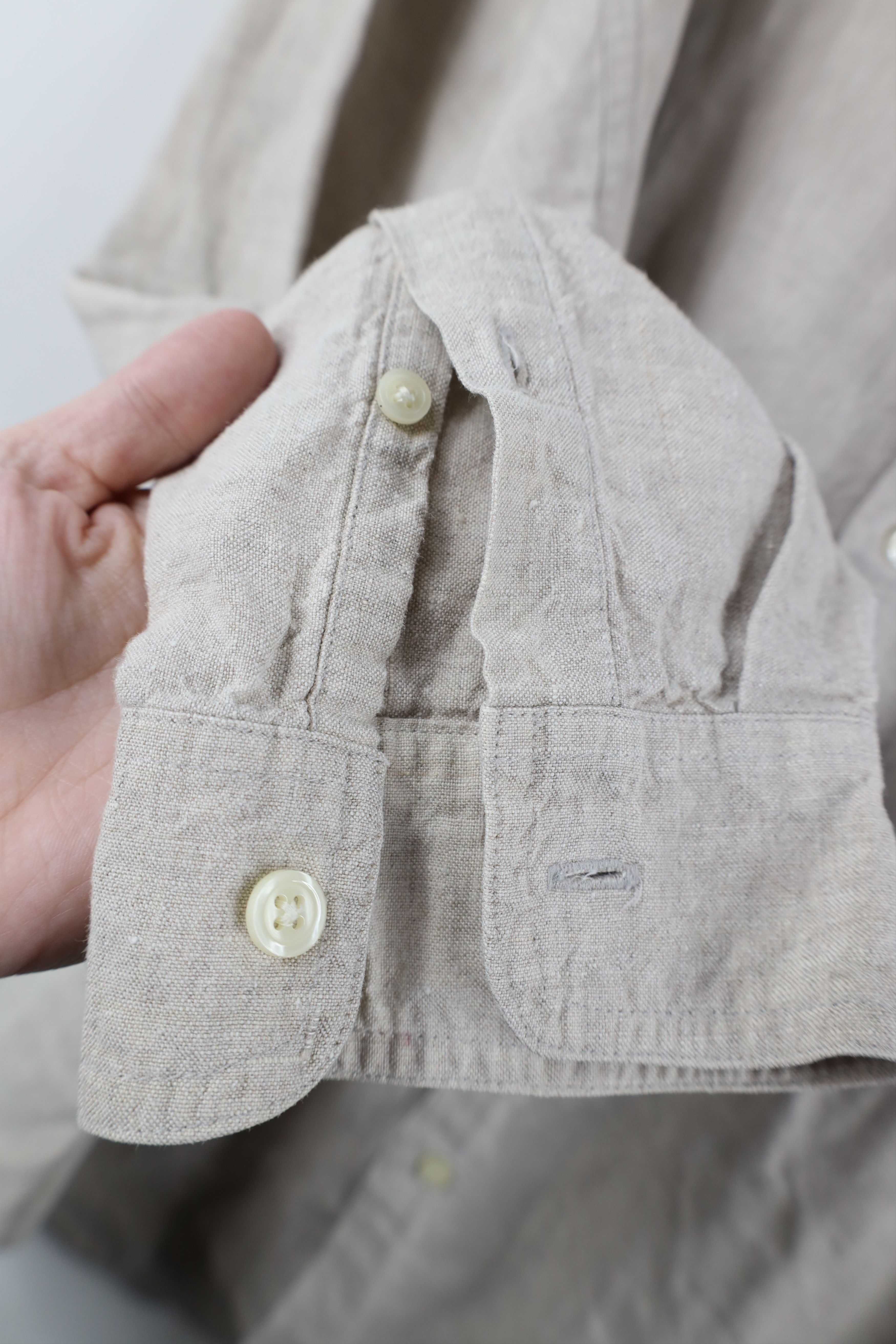 Vintage Vintage 90s Streetwear Collared Button Down Shirt Beige Size US XL / EU 56 / 4 - 8 Thumbnail