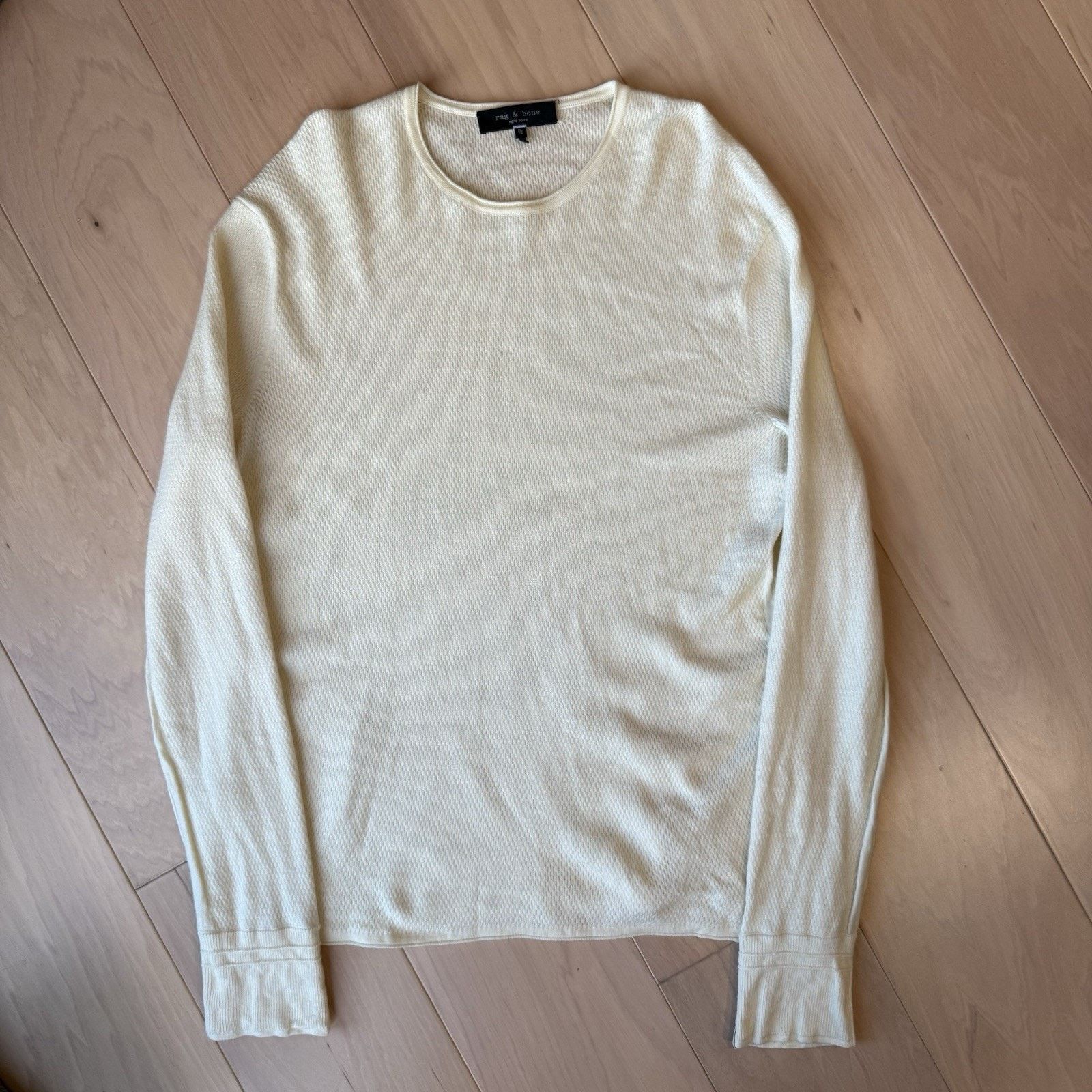 Rag & Bone Rag & Bone Thermal Shirt XL Cream Wool Base Layer Size US XL / EU 56 / 4 - 2 Thumbnail