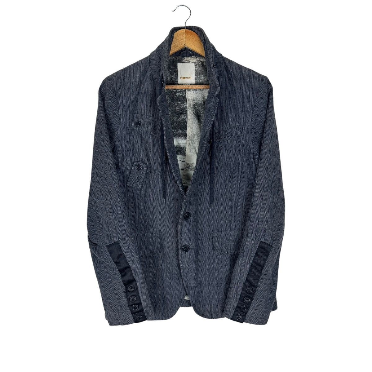 Diesel 🌟DIESEL HERRINGBONE FIELD HOODIE JACKET Size US M / EU 48-50 / 2 - 1 Thumbnail