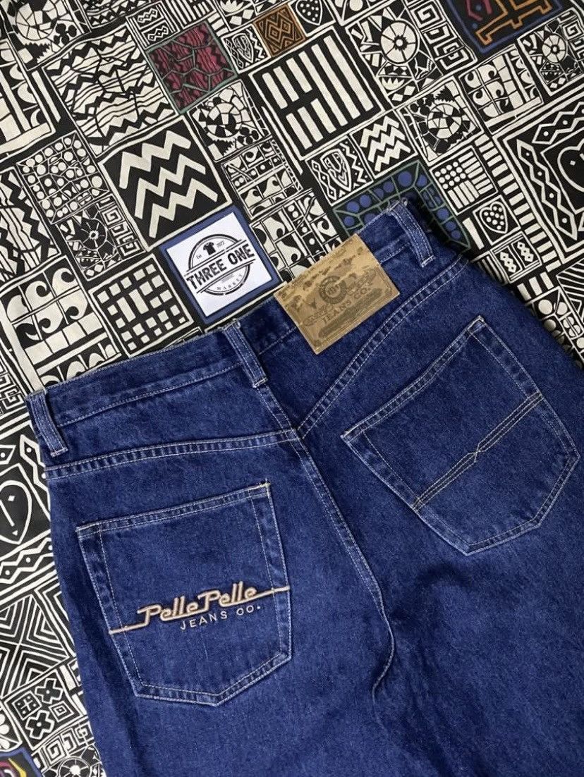Pelle Pelle × Vintage PELLE PELLE BAGGY BLUE JEANS STYLE HIP HOP PANTS Size US 32 / EU 48 - 2 Thumbnail