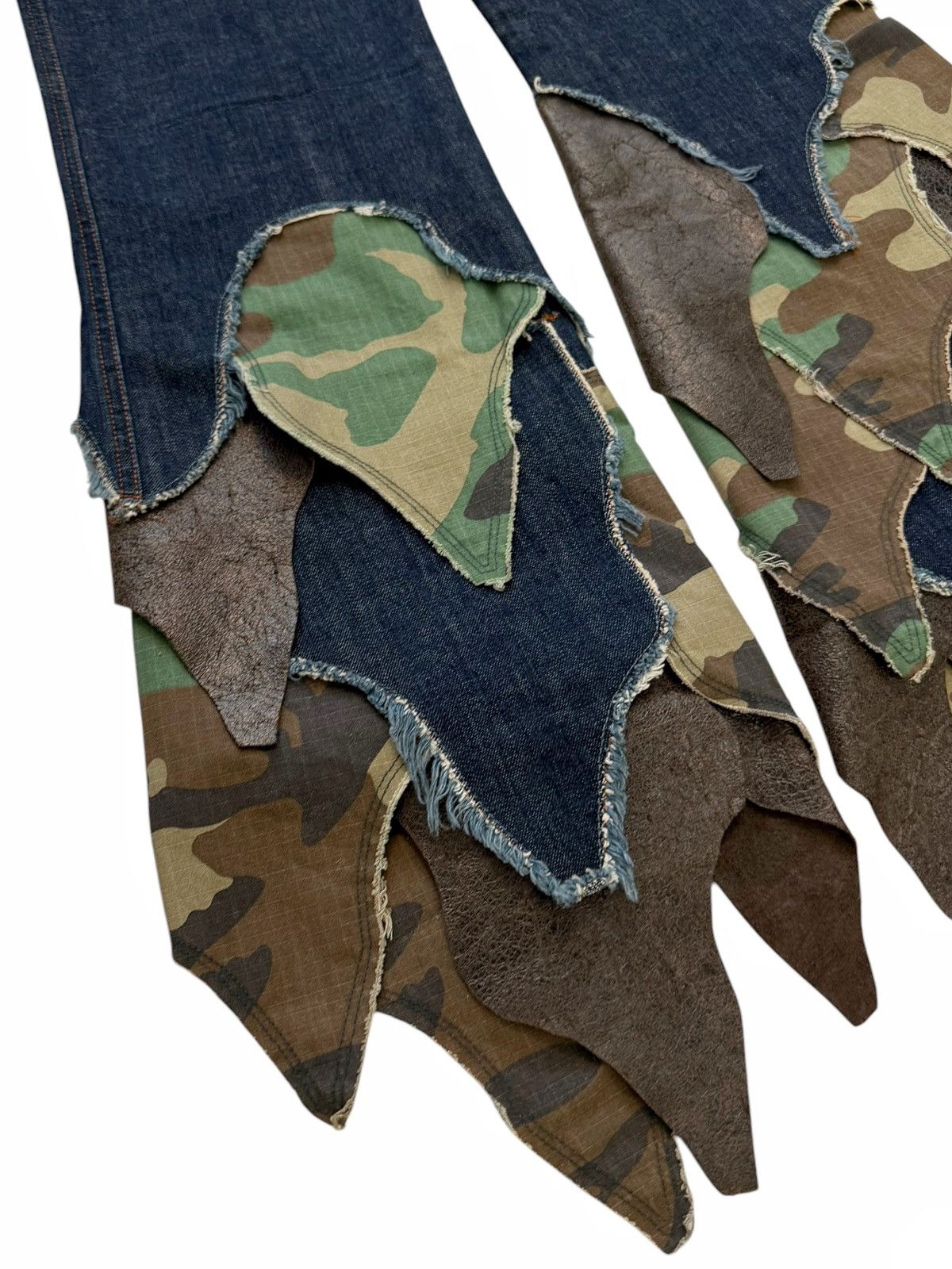 Jean Paul Gaultier 2000’s Foliage Flare Denim Pants Size US 33 - 4 Thumbnail