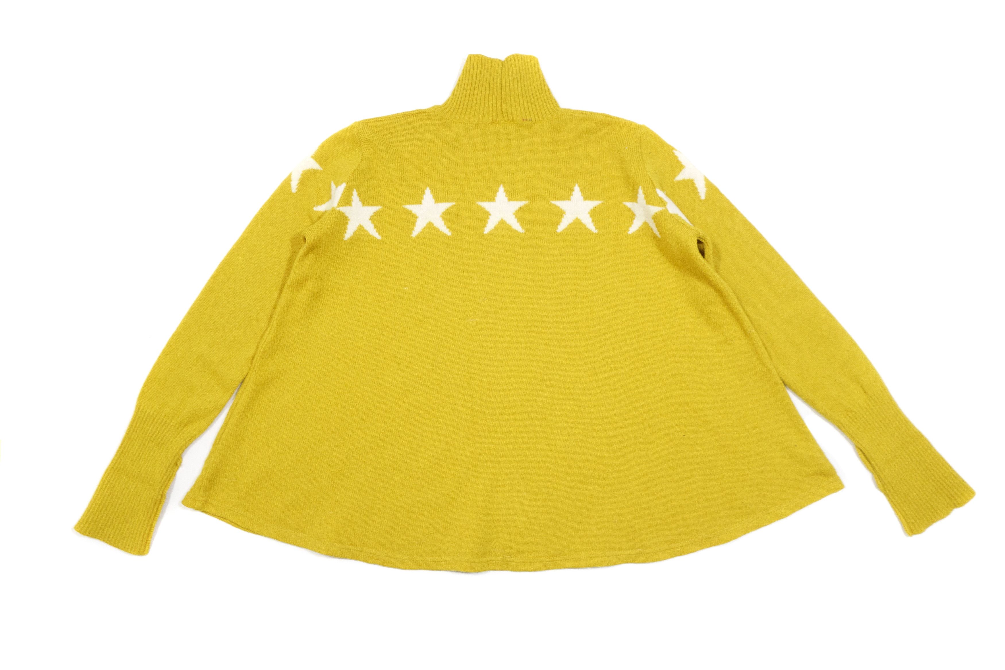Jean Paul Gaultier 90s Junior 100% Wool Star Intarsia High Neck Flared Sweater Size M / US 6-8 / IT 42-44 - 2 Thumbnail