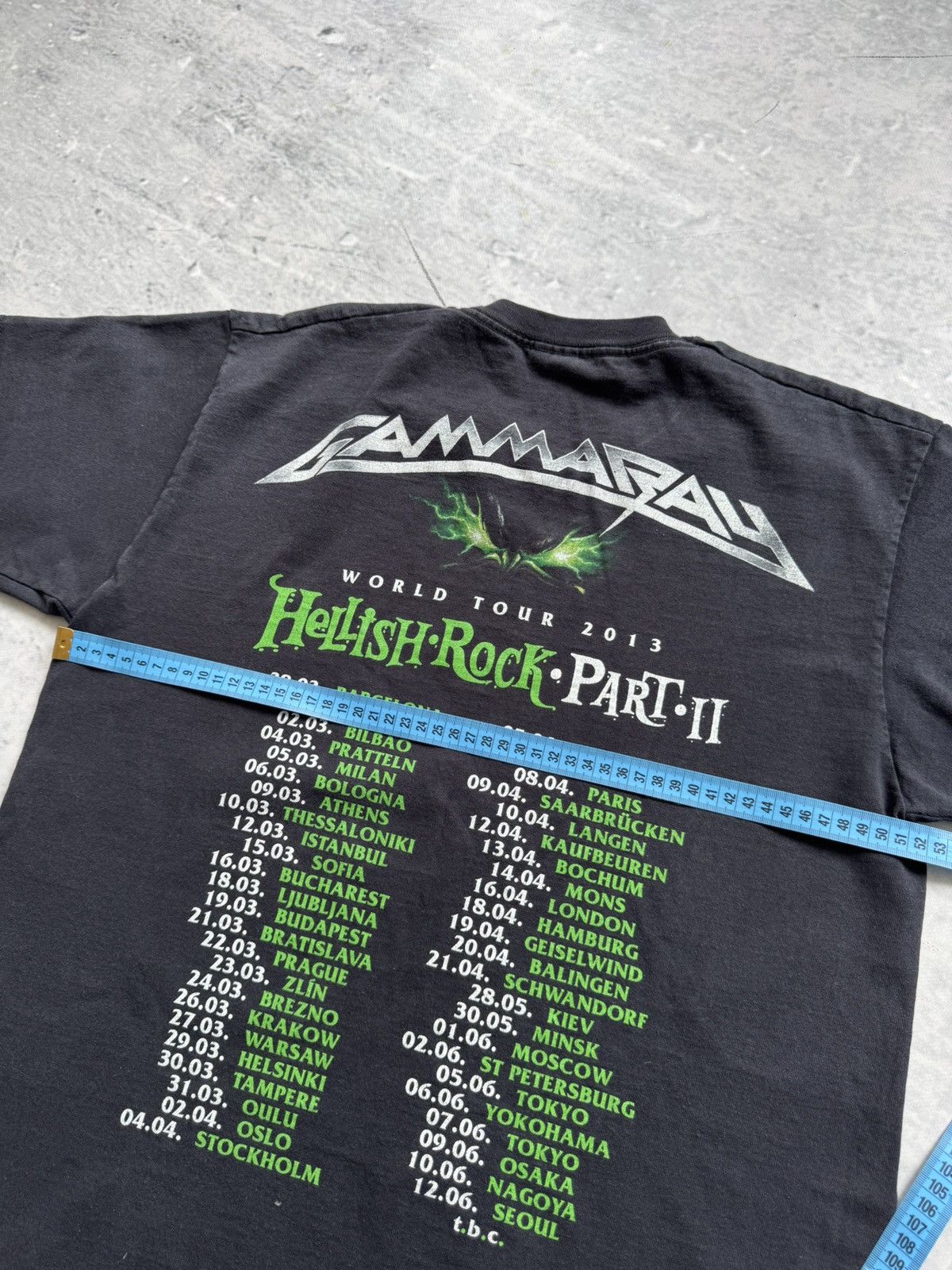 Vintage Hellish Rock Gamma Ray 2013 tour tee Size US L / EU 52-54 / 3 - 6 Thumbnail