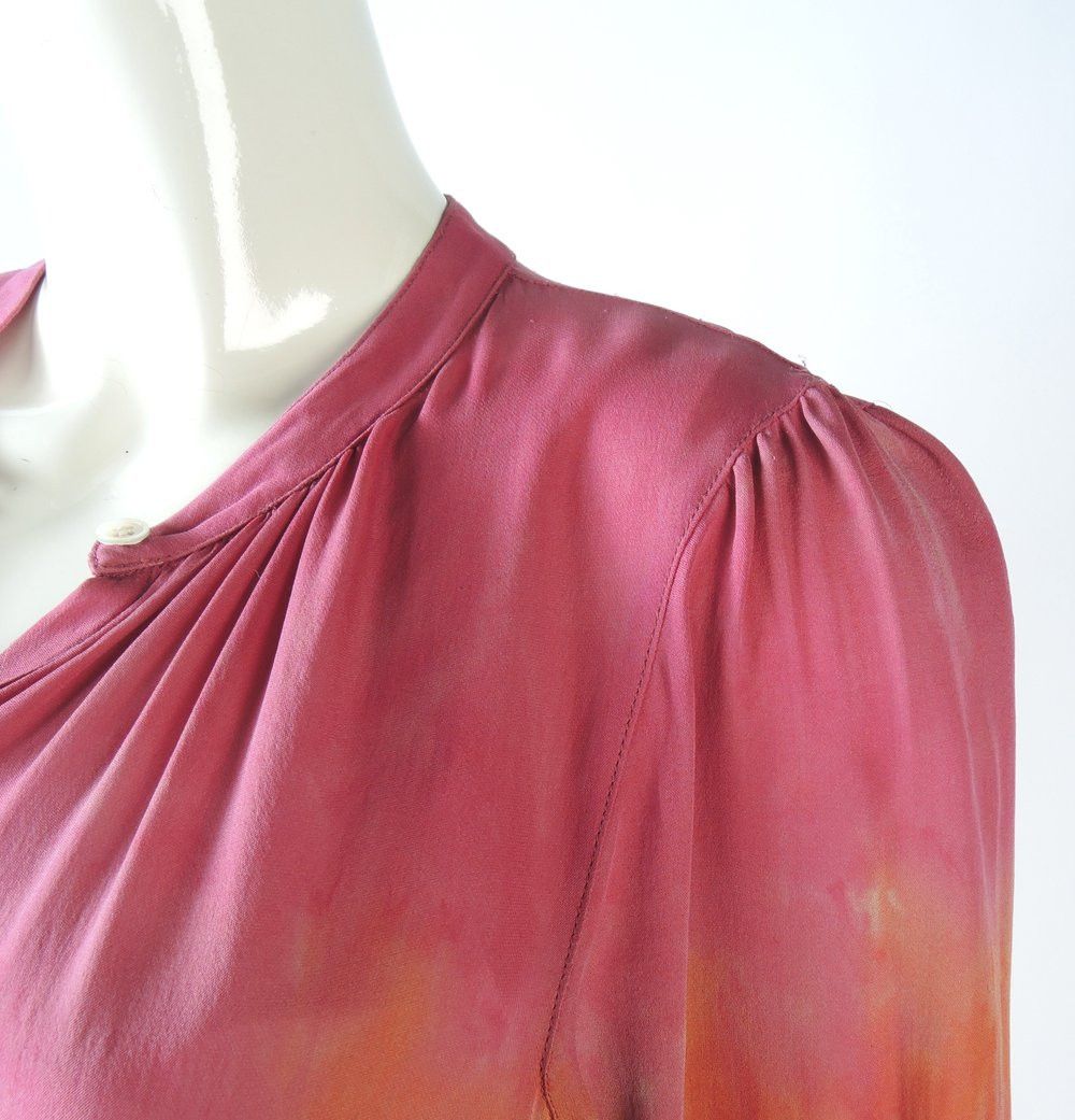 o1smst1ft0424 Peasant Dress in Pink & Orange
