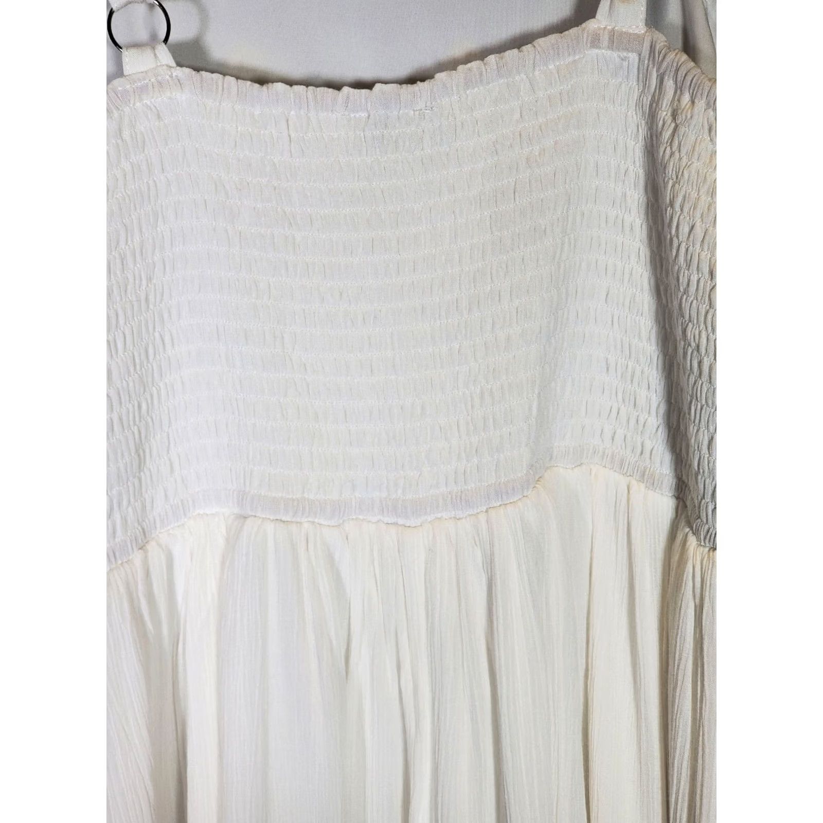 Vintage White Birch Maxi Dress White Gold Embroidered Women's Size M Size M / US 6-8 / IT 42-44 - 5 Thumbnail