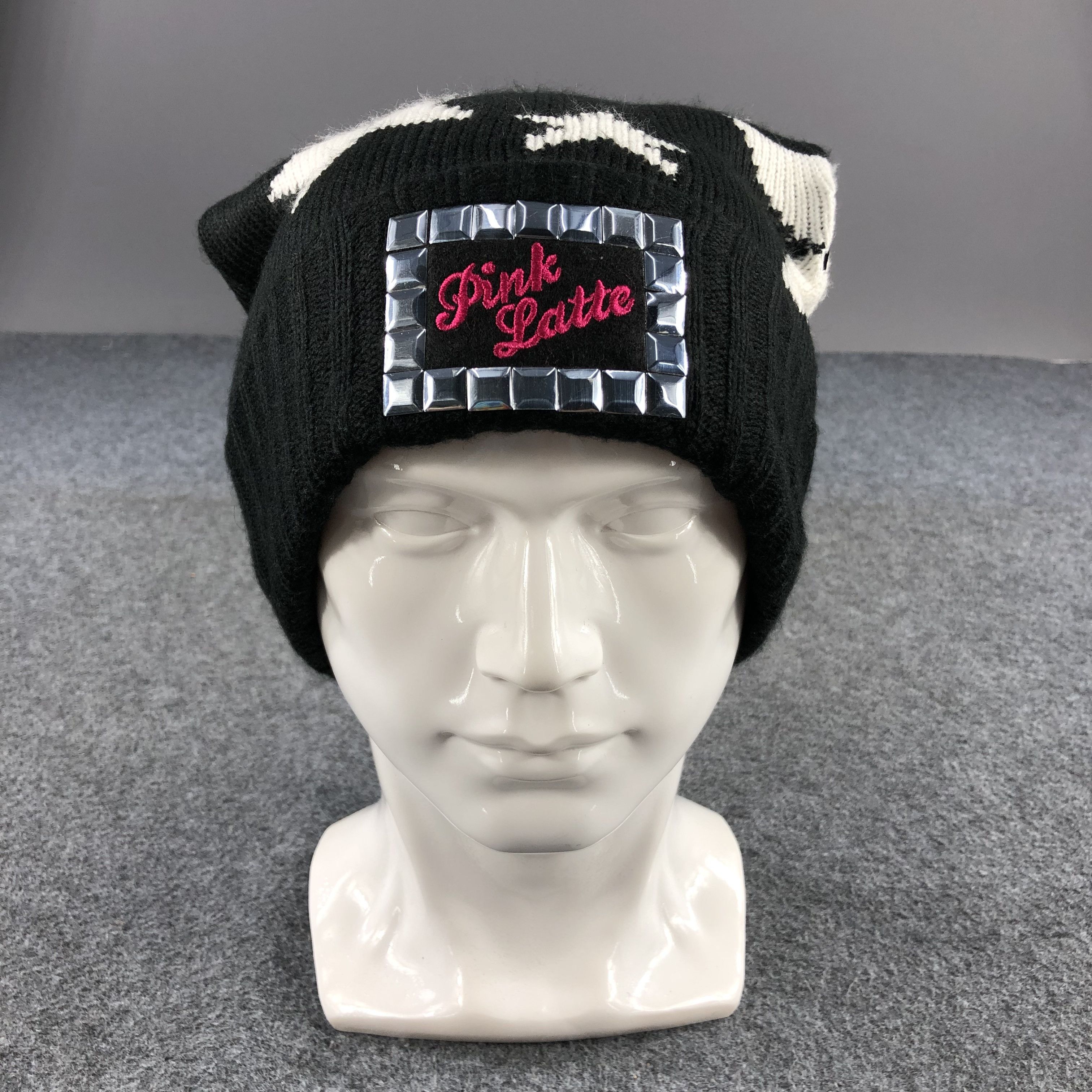Vintage Unknown Pink Latte Bobble Beanie Snowcap Snow Hat B327 Size ONE SIZE - 1 Thumbnail