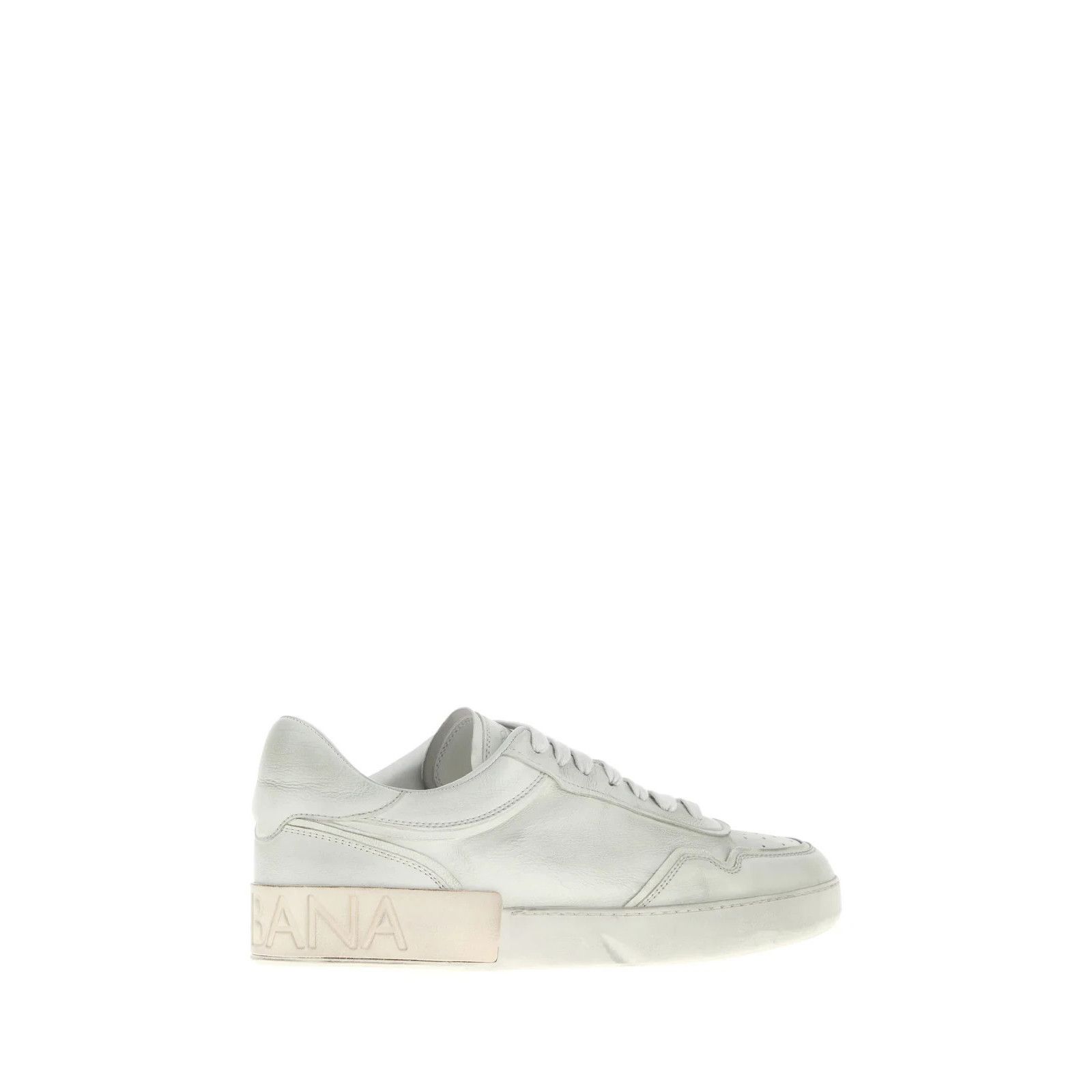 Dolce & Gabbana DOLCE&GABBANA Chalk Leather White Sneakers New & Authentic ( Size US 11 / EU 44 - 3 Thumbnail