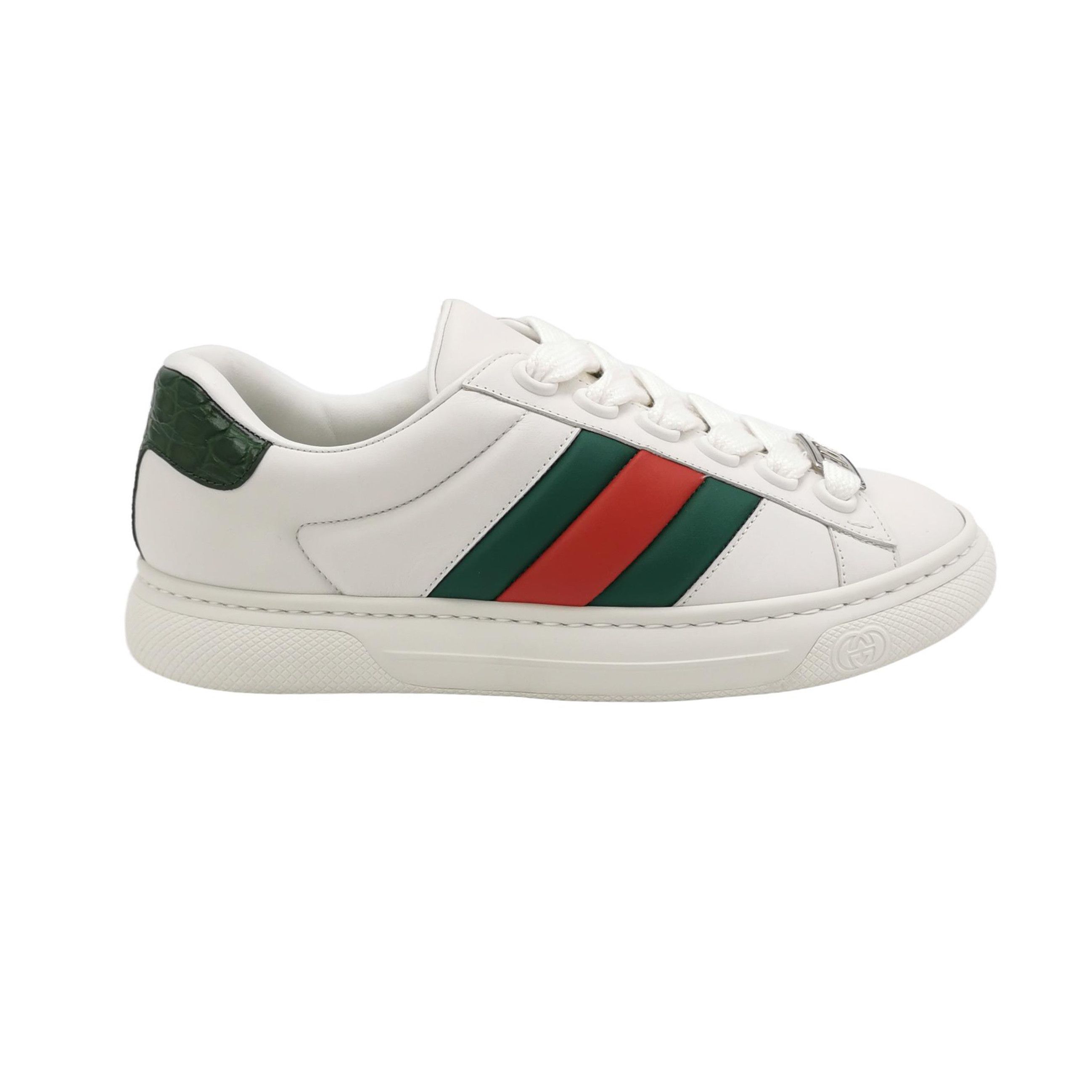 Gucci Gucci Ace Web Leather Sneakers EU 40 Size US 7 / EU 40 - 1 Thumbnail