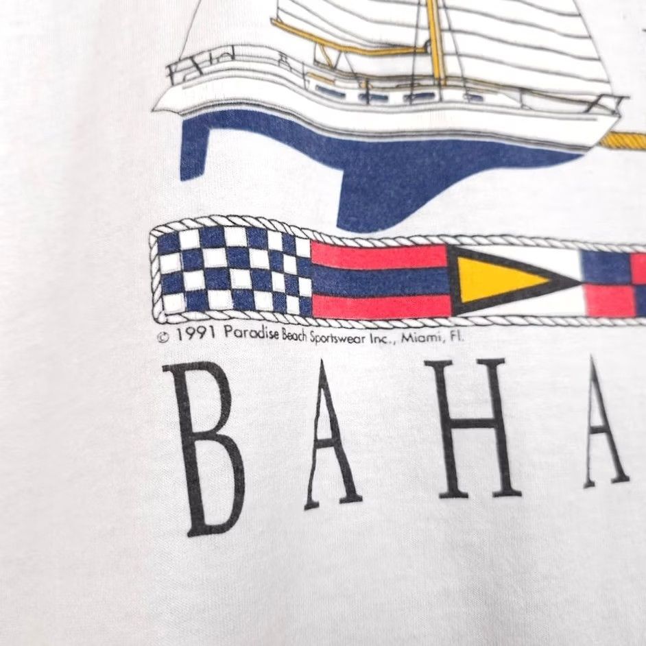 Jerzees VINTAGE Freeport Bahamas T Shirt Mens XL White 90s Sailing Made In USA Jerzees Shirt Size US XL / EU 56 / 4 - 4 Thumbnail