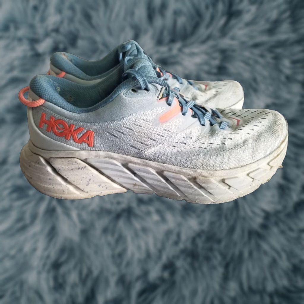 Vintage Hoka One One Gaviota 4 Blue Fog Sneakers Women's 8.5B Size UK 7 INSOLES Not Included Distressed See Pic Size US 7 / IT 37 - 1 Thumbnail