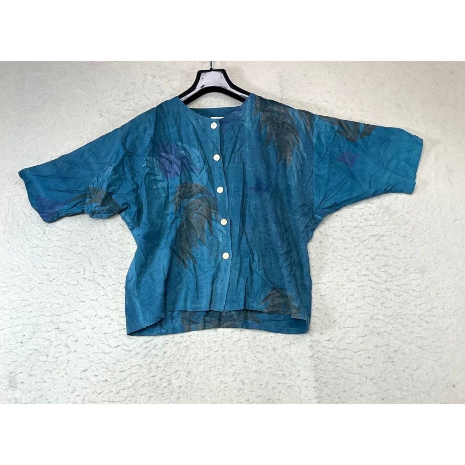 Vintage Rum Reggae Blue Batik-Print M Elastic Drawstring Waist Pants Top Bottoms Casual Size M / US 6-8 / IT 42-44 - 3 Thumbnail