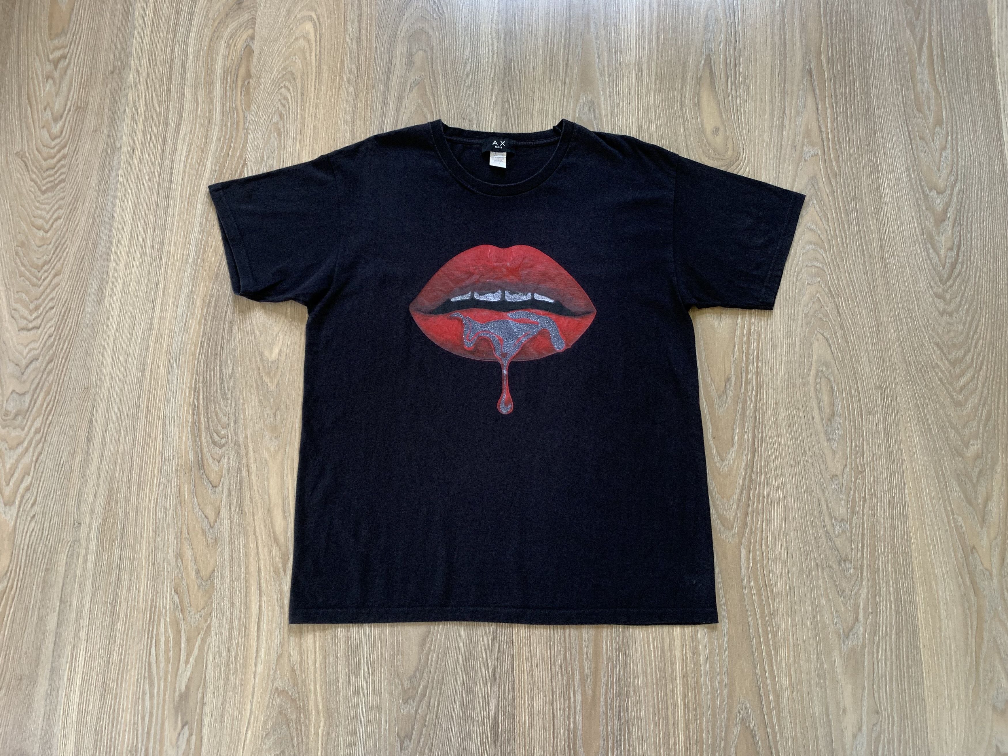 AX Paris Vintage Black Cotton Printed T Shirt