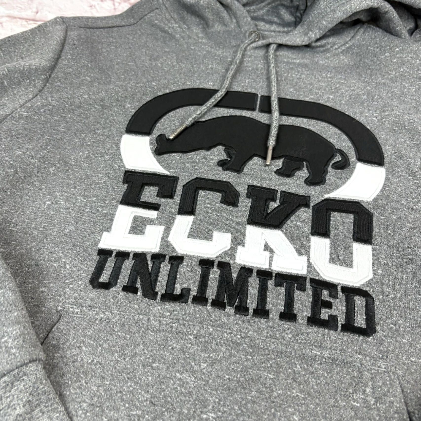 Logo 7 Ecko Unlimited Hoodie Mens Medium Gray Pullover Logo Graphic Sweatshirt Size US M / EU 48-50 / 2 - 2 Thumbnail