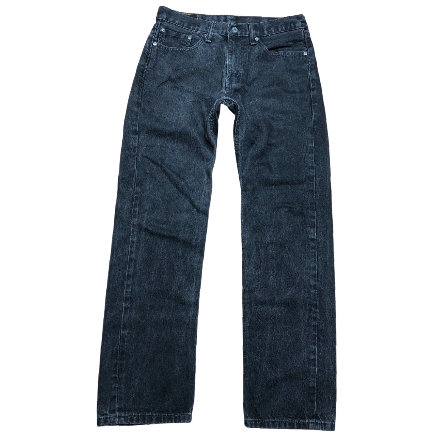 Levi's Levi's 505 Straight Jeans Mens 32x31 Denim Black 5-Pocket Zip Regular Fit Belt Loops Dark Wash Western Cowboy 80s 90s USA Size US 32 / EU 48 - 2 Thumbnail