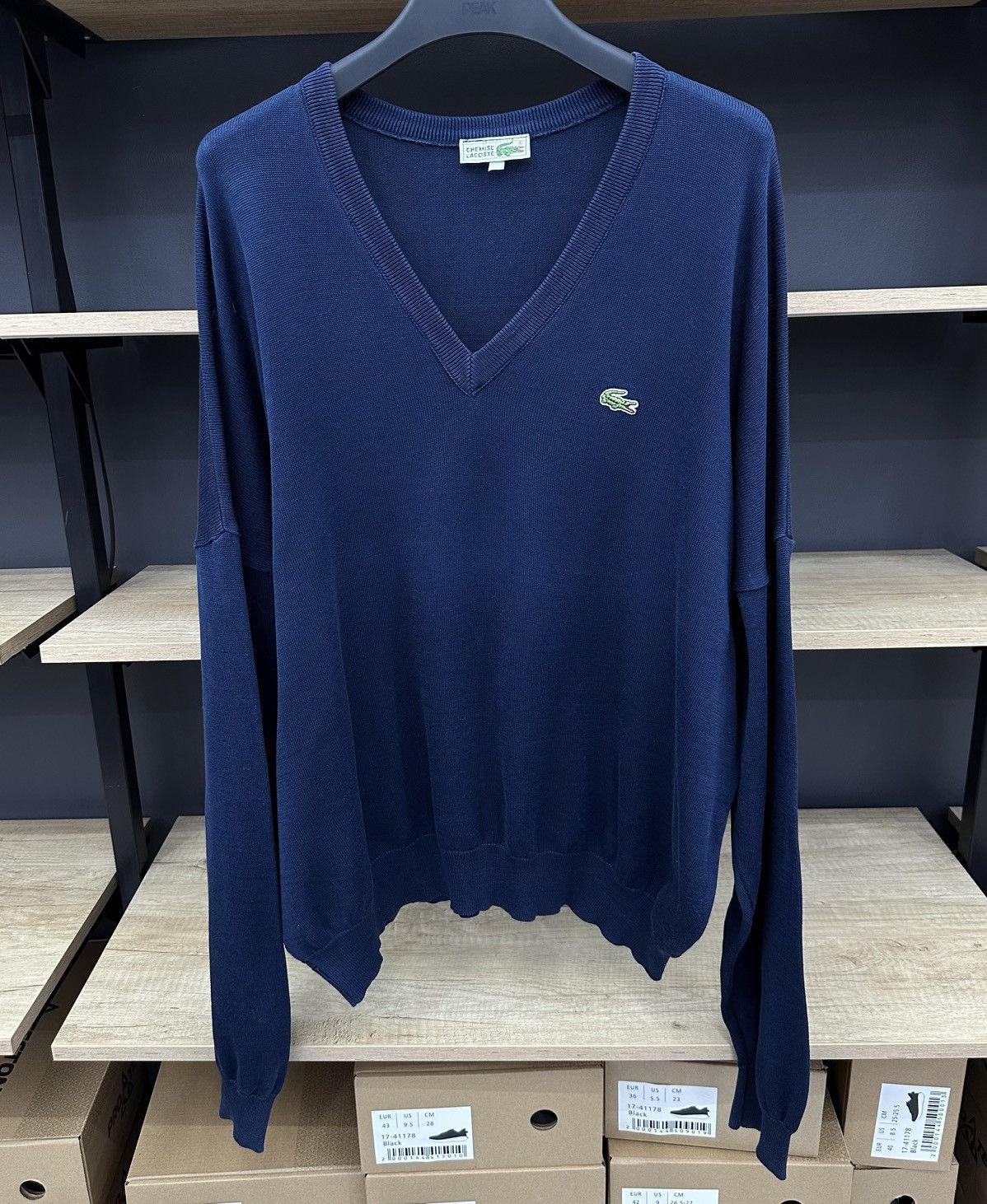 Lacoste 90S Vintage Lacoste Blue V Neck Sweater Jumper Old Money Size US XL / EU 56 / 4 - 9 Thumbnail