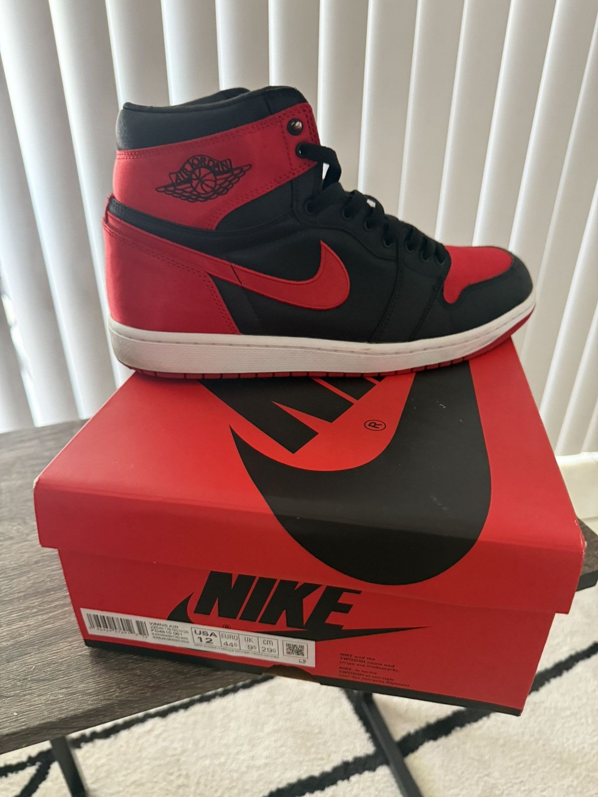 Jordan Brand Satin Bred Jordan 1 Size US 12 / EU 45 - 1 Thumbnail