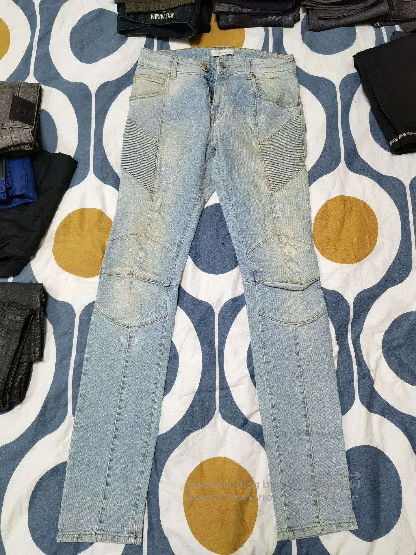 Pierre Balmain Pierre Balmain Distressed Biker Jeans. Size US 30 / EU 46 - 1 Thumbnail