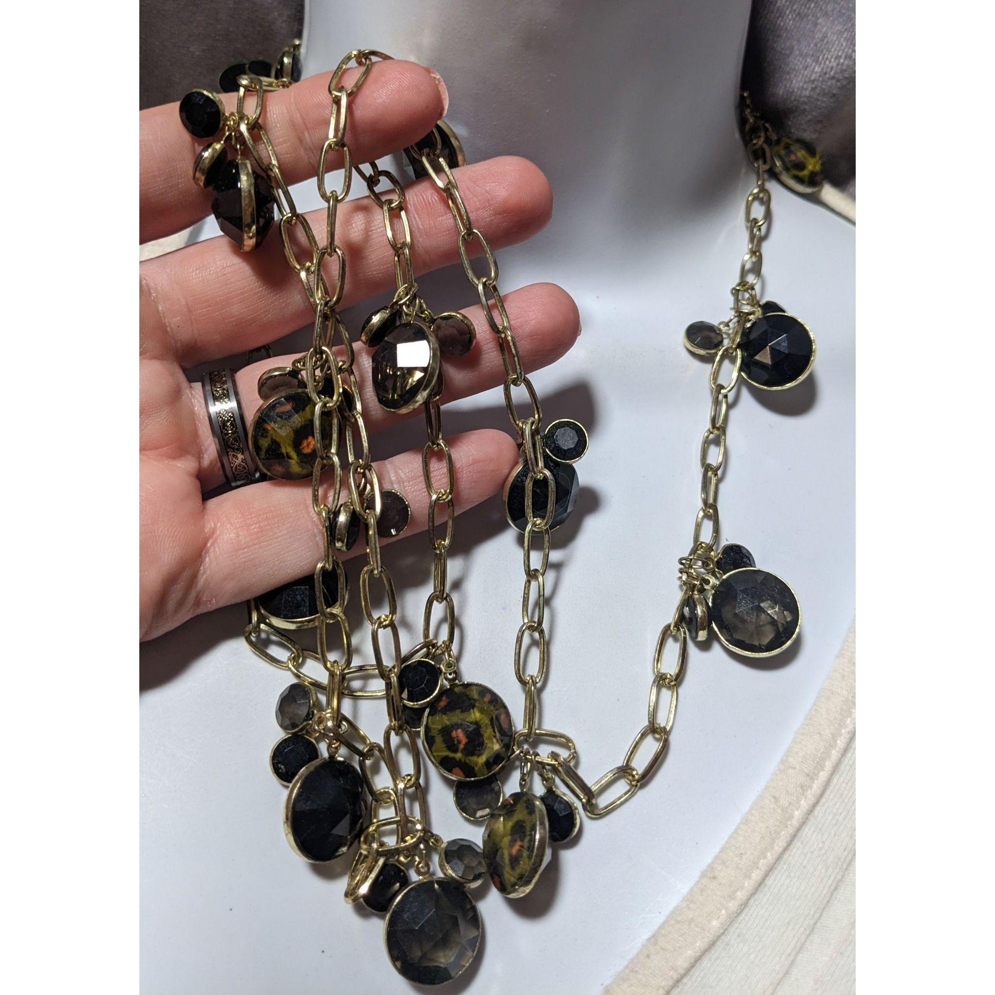 Other 80s Glam Leopard Print Charm Chain Necklace Size ONE SIZE - 5 Thumbnail