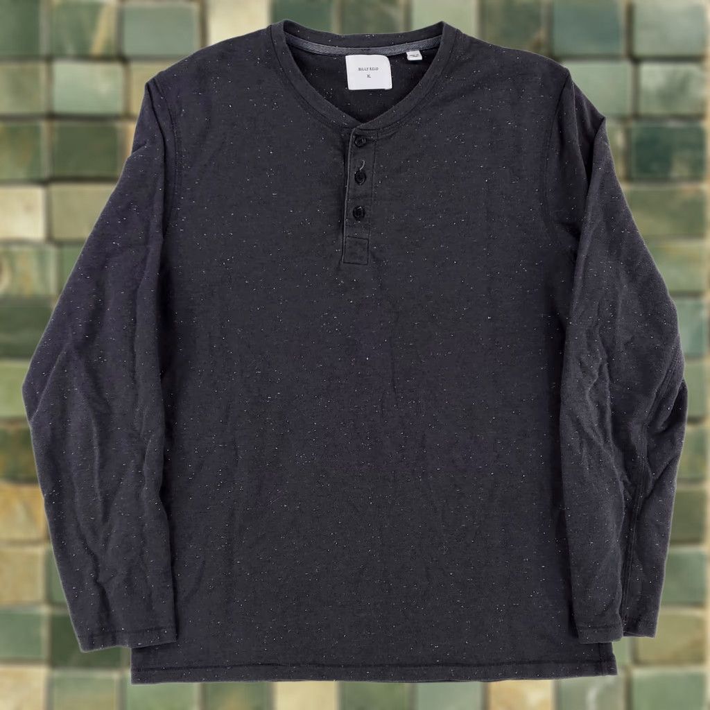 Billy Reid Billy Reid Speckle Knit Henley Pullover Shirt Gray Long Sleeve Mens XL Size US XL / EU 56 / 4 - 1 Thumbnail