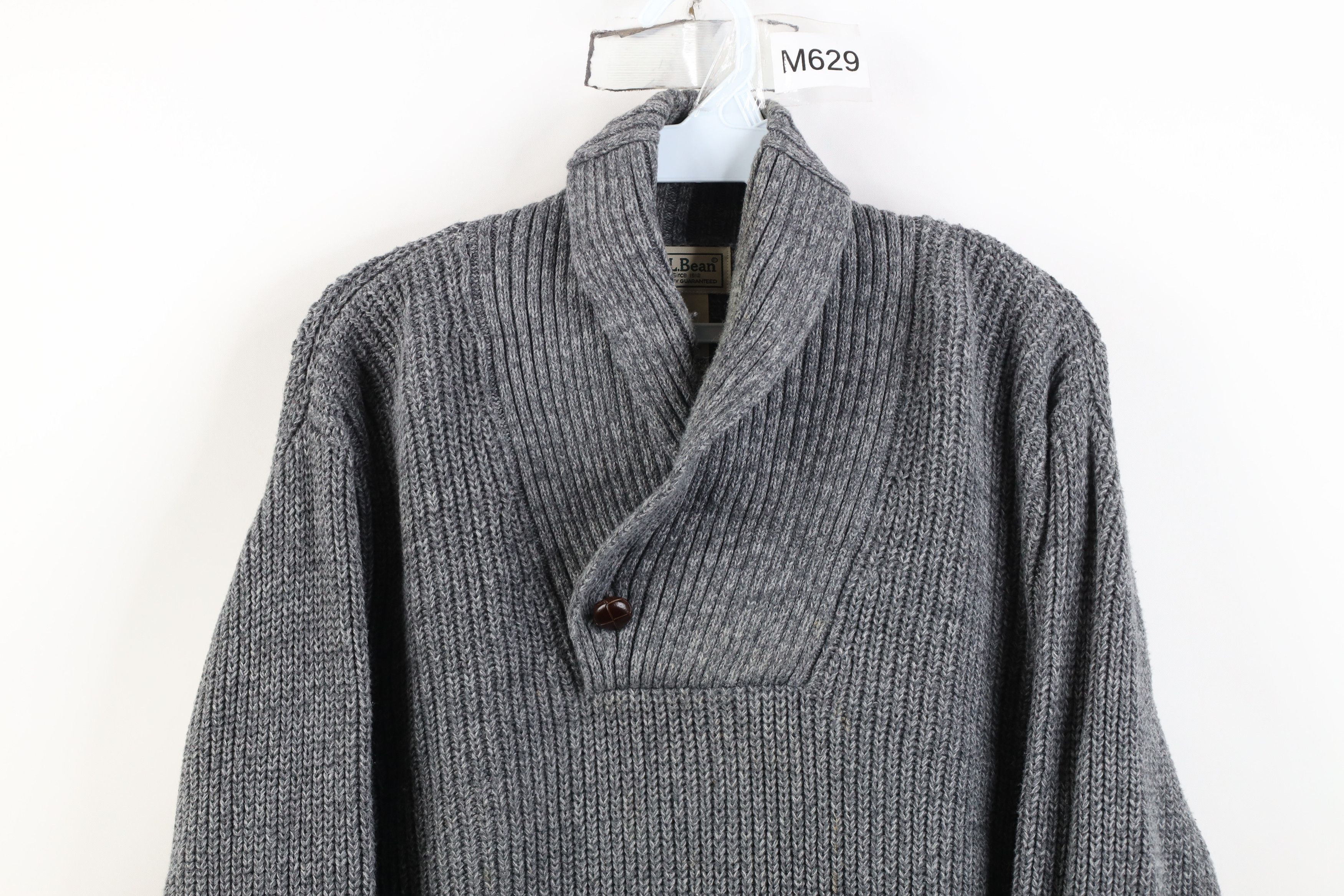 L.L. Bean Vintage LL Bean Ribbed Commando Elbow Patch Shawl Sweater Size US M / EU 48-50 / 2 - 2 Thumbnail