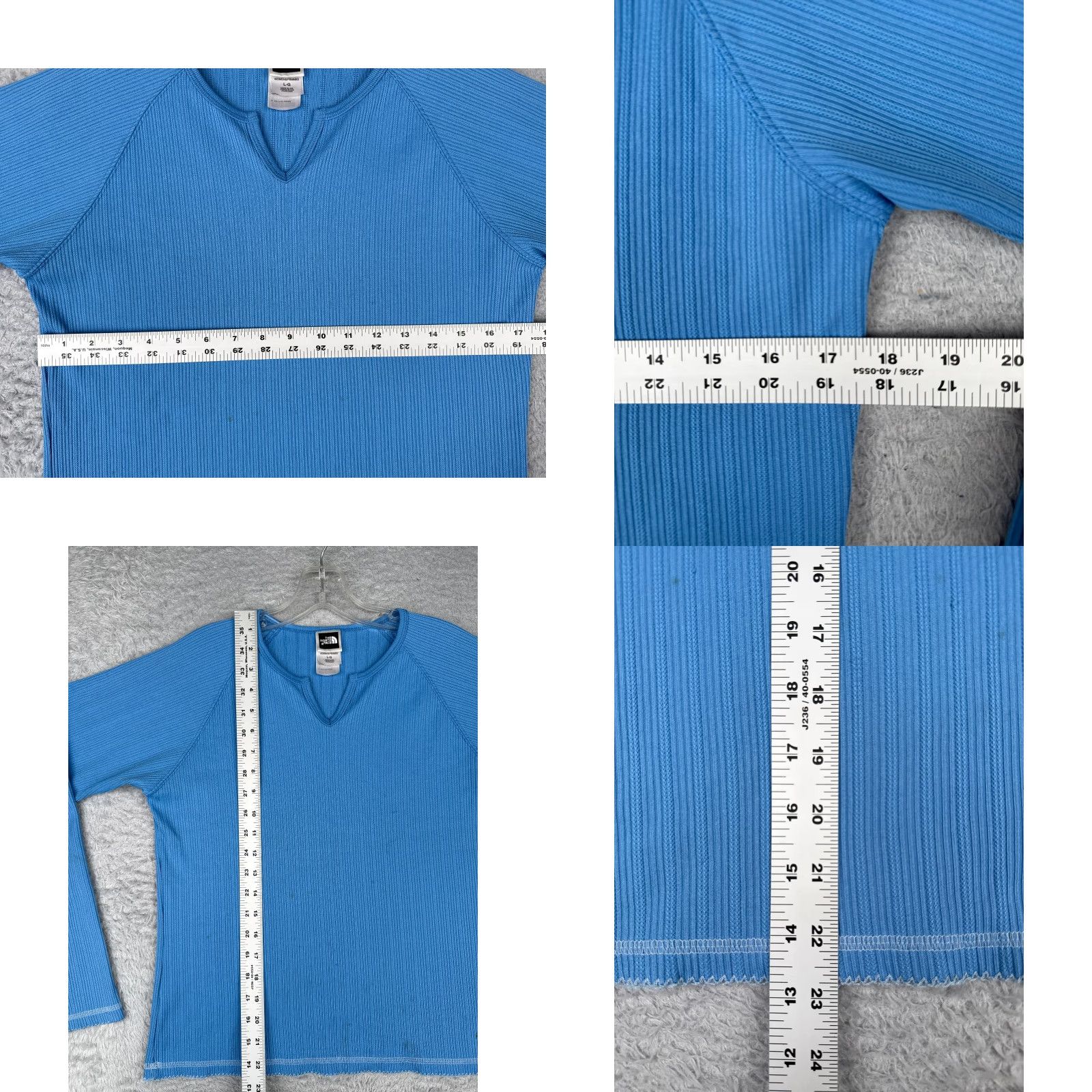 The North Face The North Face Shirt Women Large Blue Long Sleeve V-Neck Polyester Ribbed READ Size L / US 10 / IT 46 - 8 Thumbnail