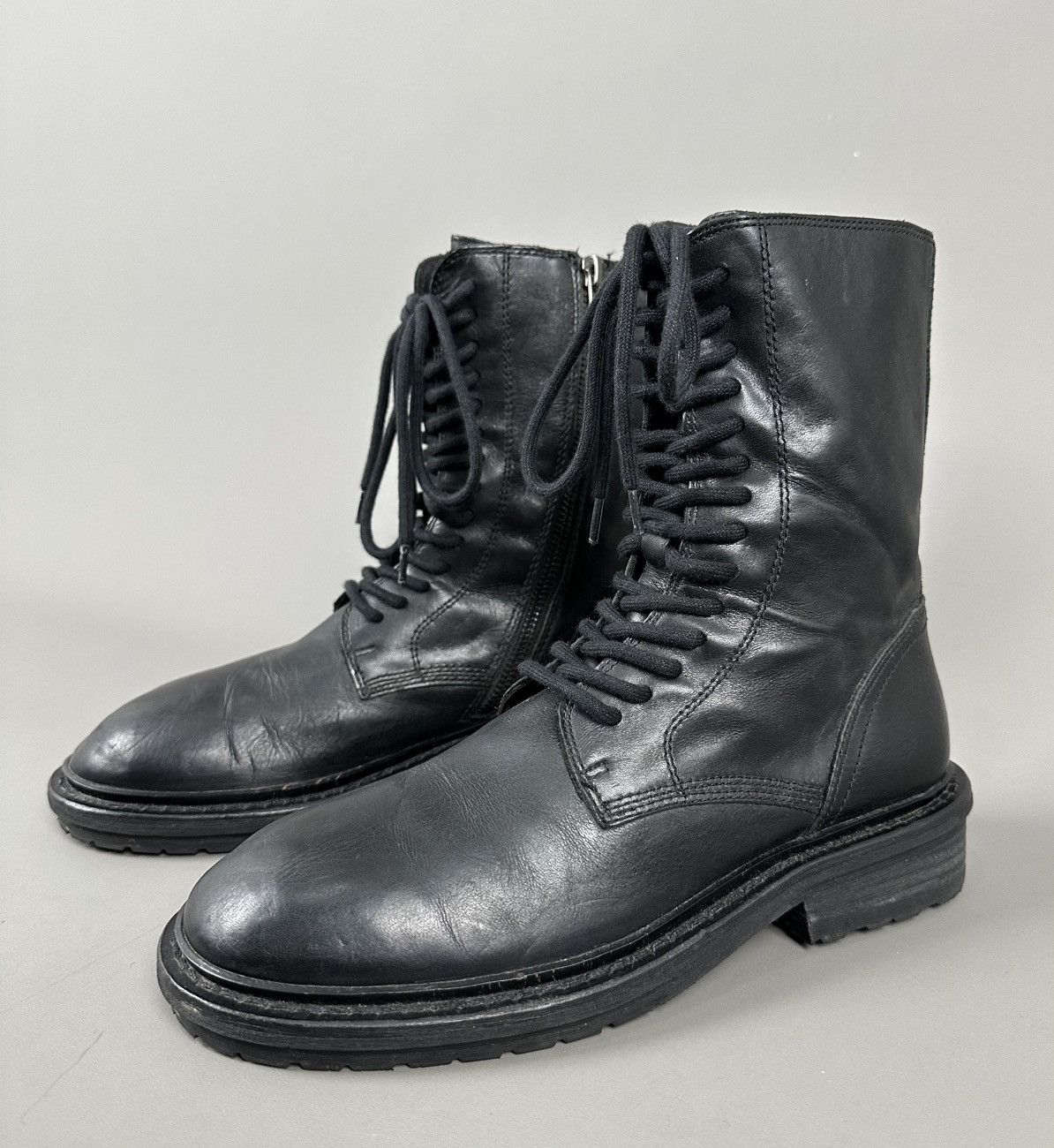 Ann Demeulemeester Ann Demeulemeester - Combat Laced Up Boots - Side Zipper Size US 7 / IT 37 - 2 Thumbnail